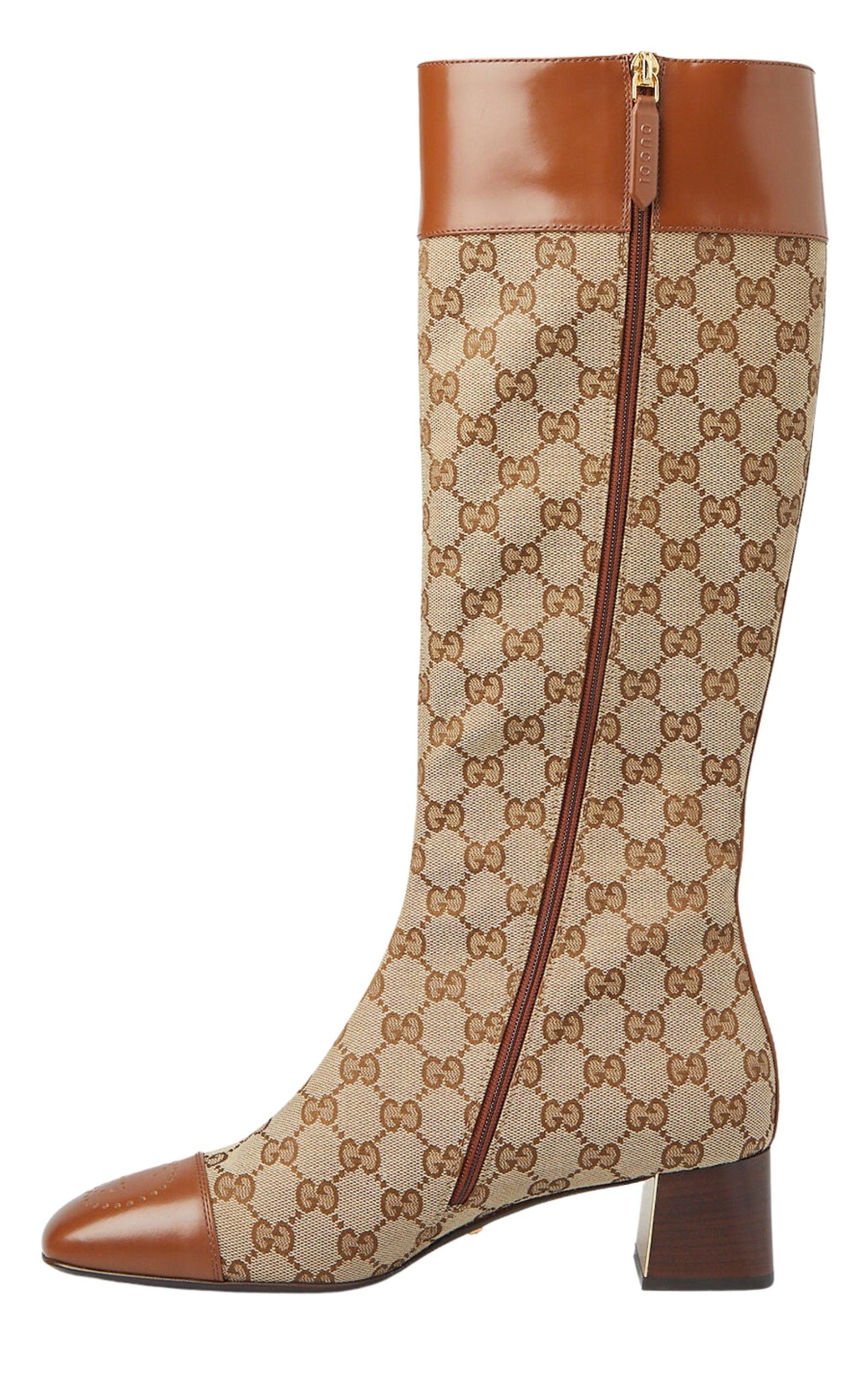 Ellis GG-Monogram Canvas Knee-High Boots Gucci