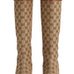 Ellis GG-Monogram Canvas Knee-High Boots Gucci