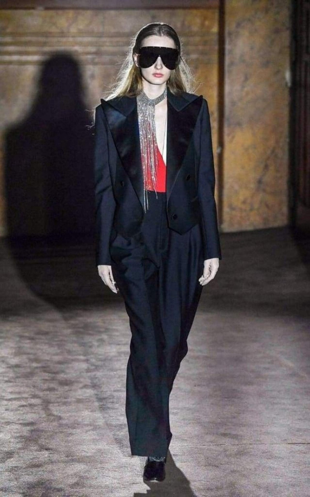 Gucci Embellished Colorblocked White & Red Swimsuit - Runway Catalog