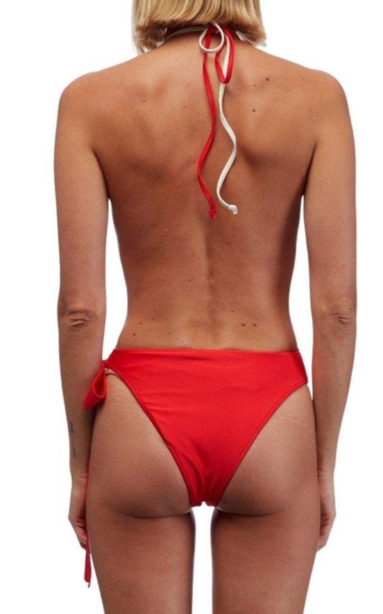 Gucci Embellished Colorblocked White & Red Swimsuit - Runway Catalog