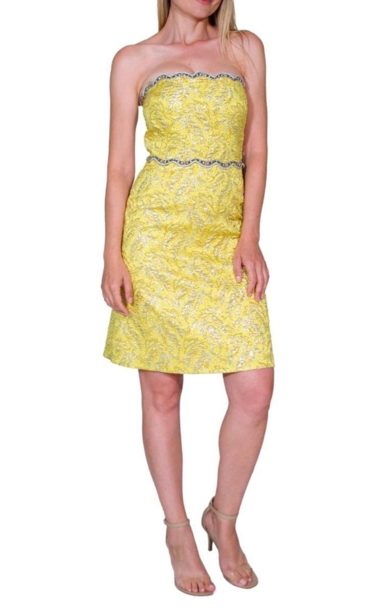 Gucci Embellished Metallic Brocade Lurex Bustier Dress - Runway Catalog