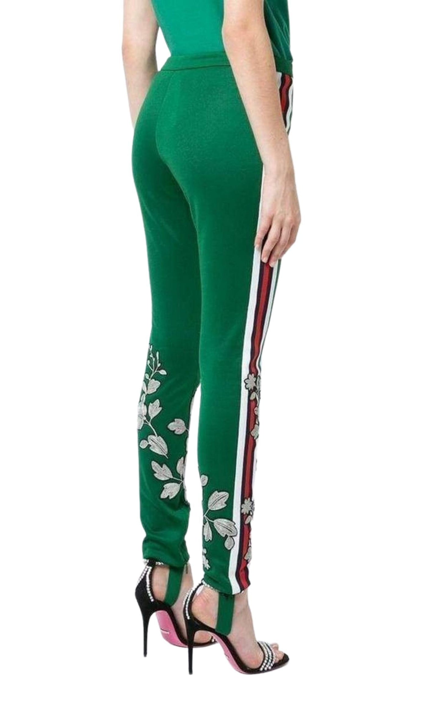 Embroidered Jersey Stirrup Leggings Gucci