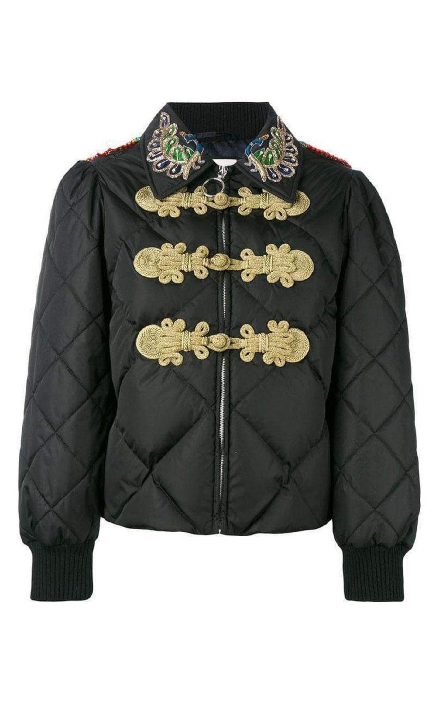 Embroidered Quilted Bomber Jacket Gucci