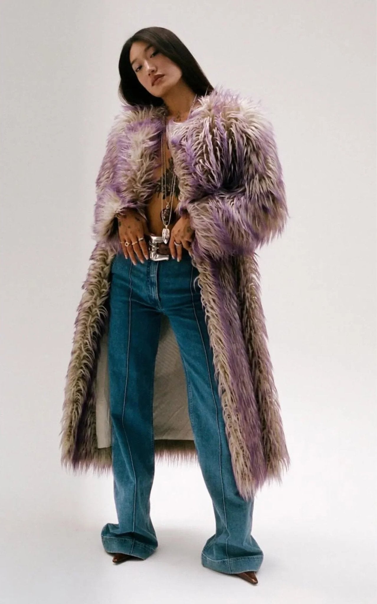 Gucci Faux Fur Coat with Contrast Colored Tips - Runway Catalog