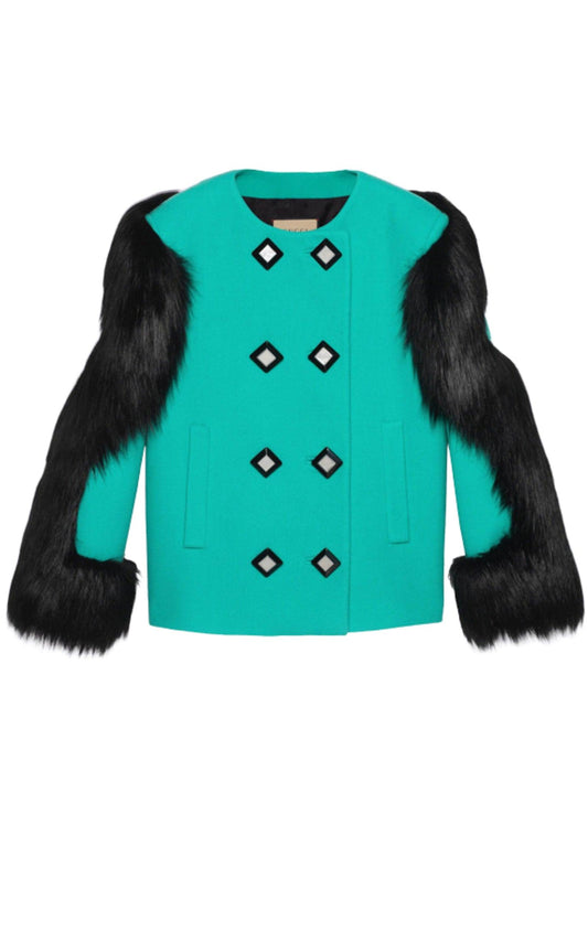 Gucci Faux Fur-trimmed Wool Jacket - Runway Catalog