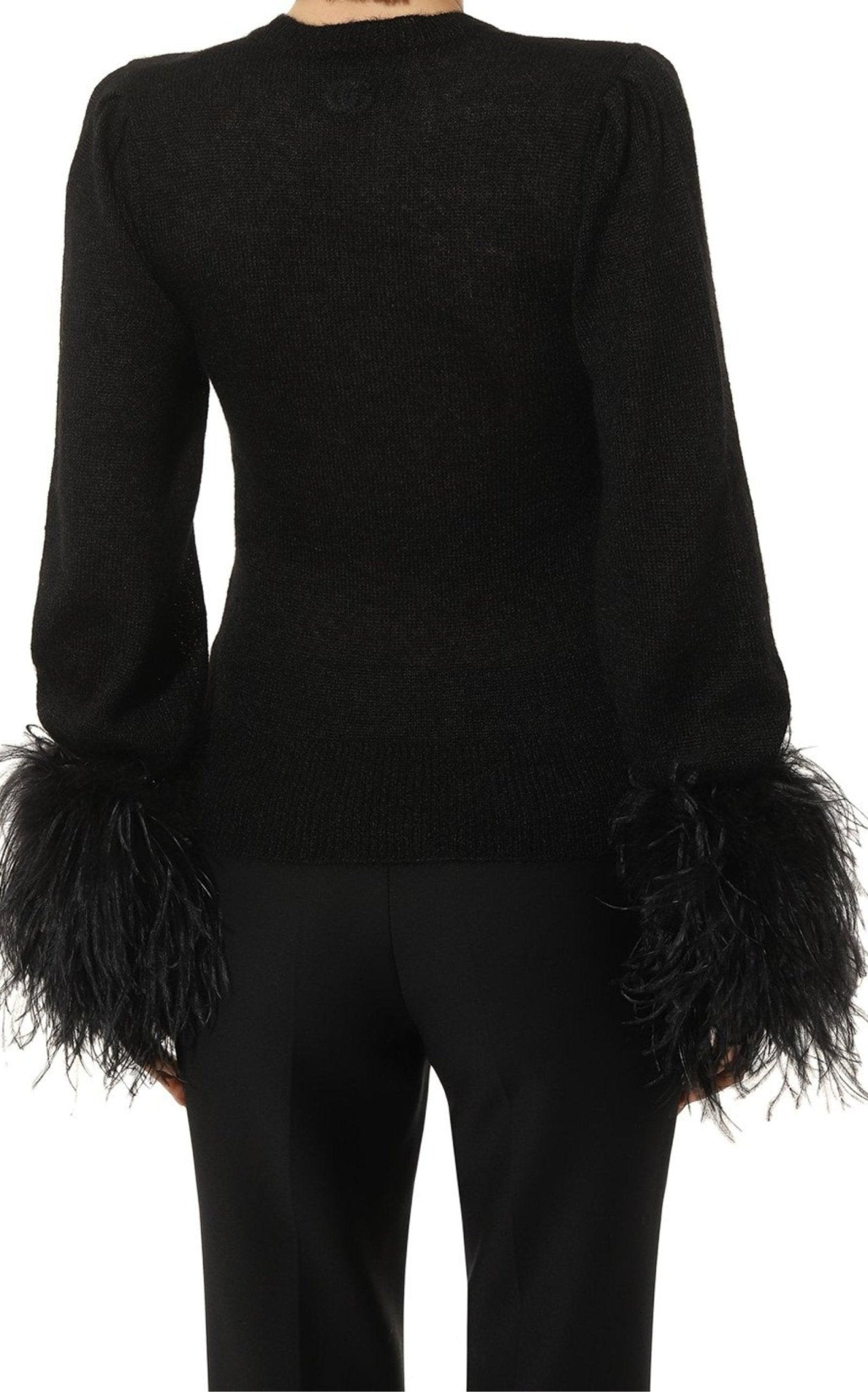 Gucci Feather Cuff Crew Sweater - Runway Catalog
