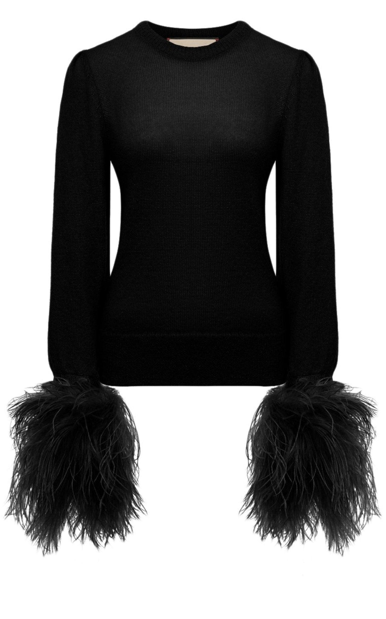 Gucci Feather Cuff Crew Sweater - Runway Catalog