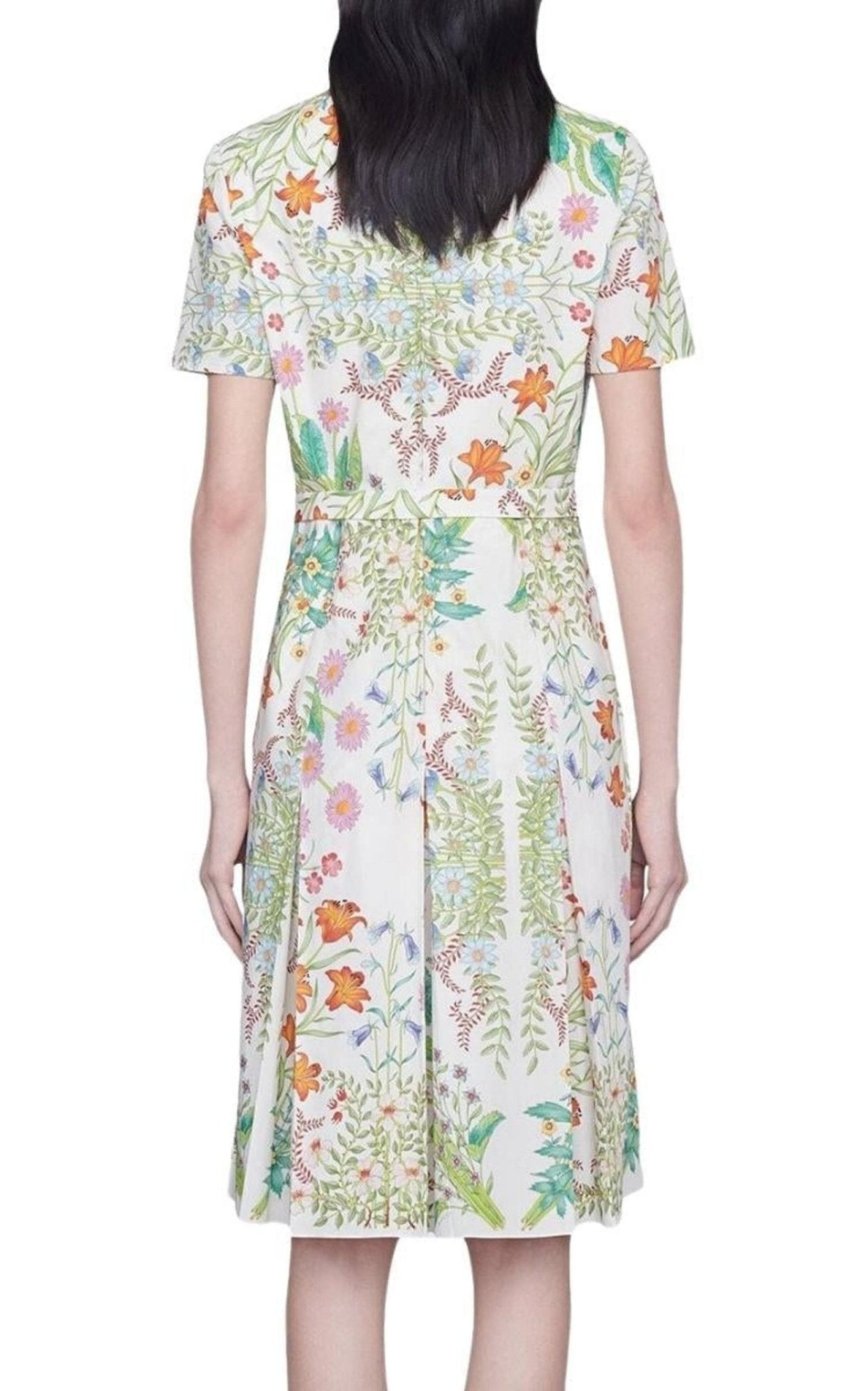 Gucci Flora Print Cotton Midi Dress - Runway Catalog