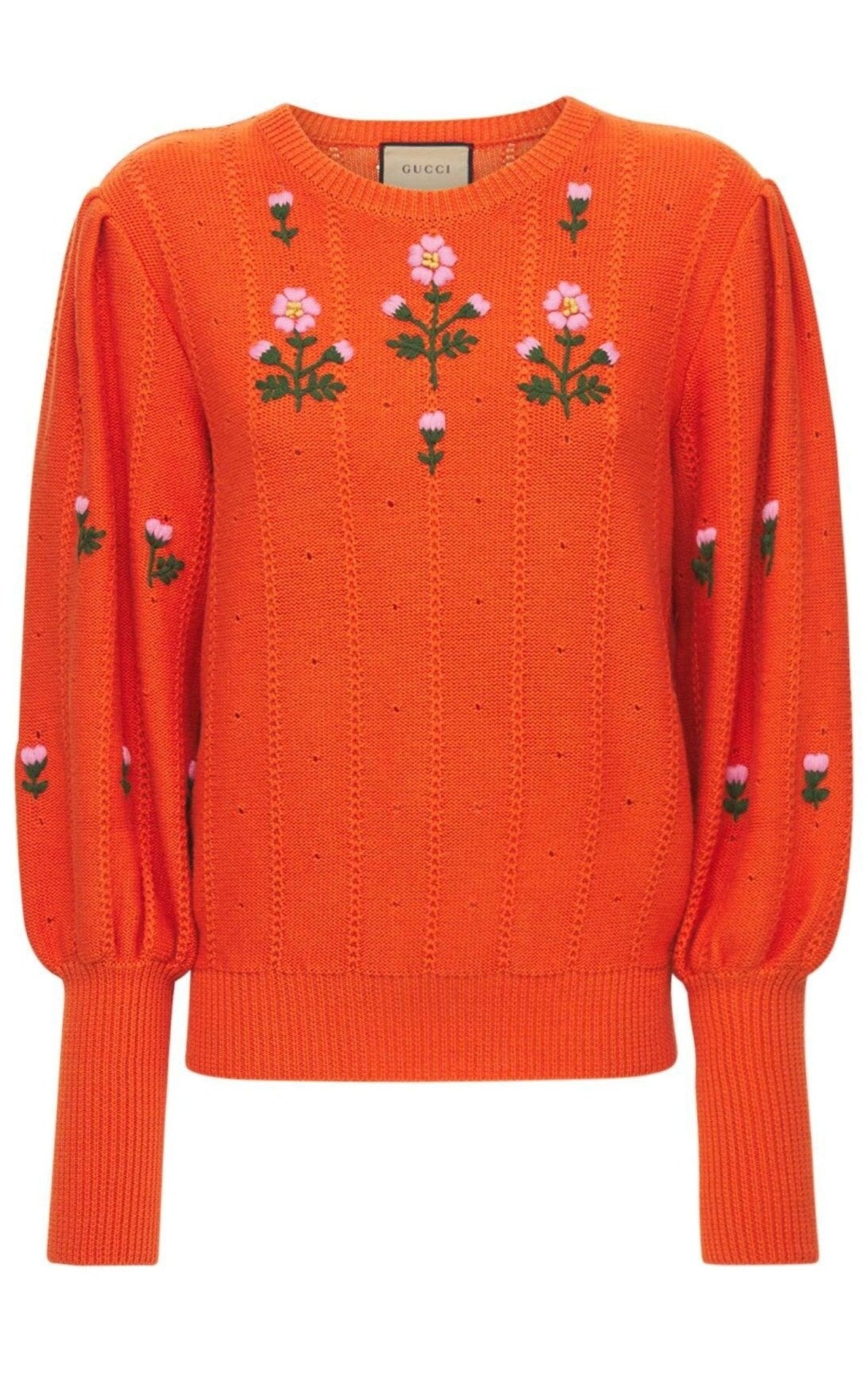 Gucci Floral Embroidered Wool Blend Sweater - Runway Catalog
