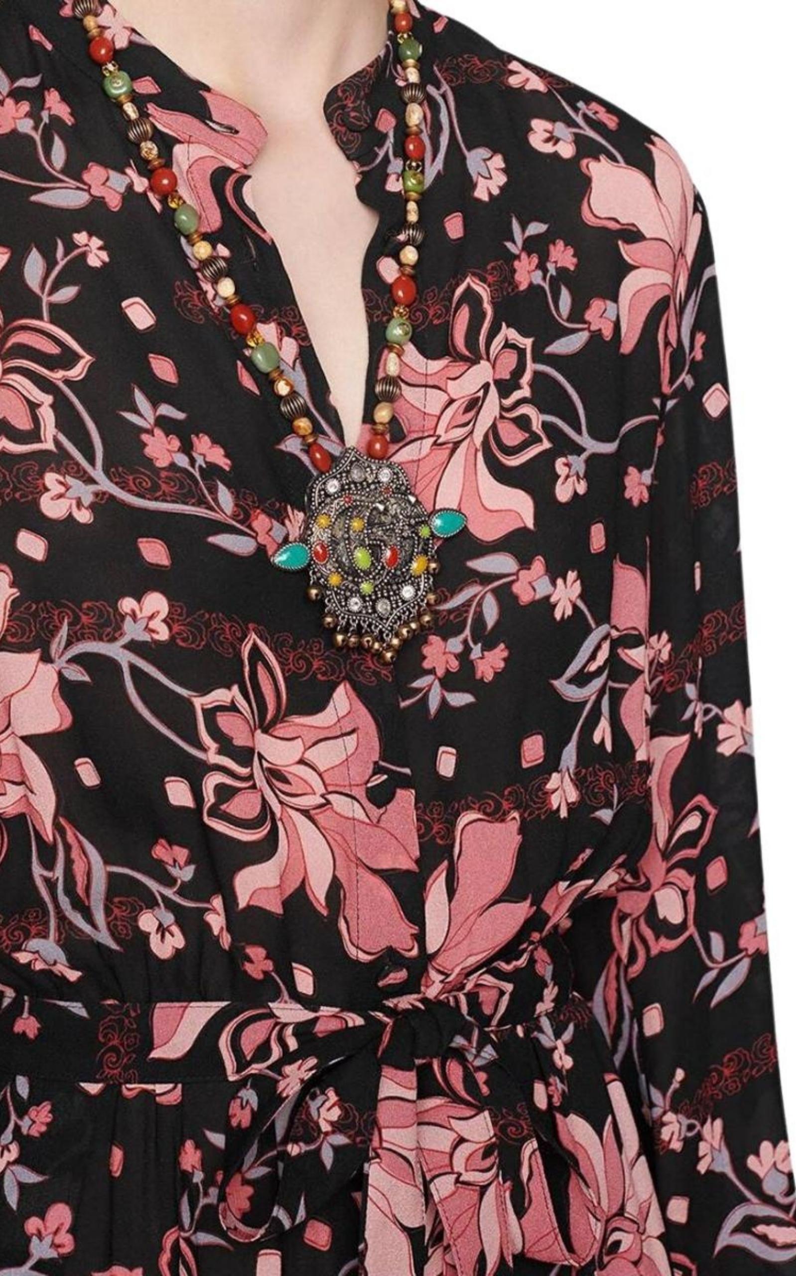 Floral-print Long Dress Gucci