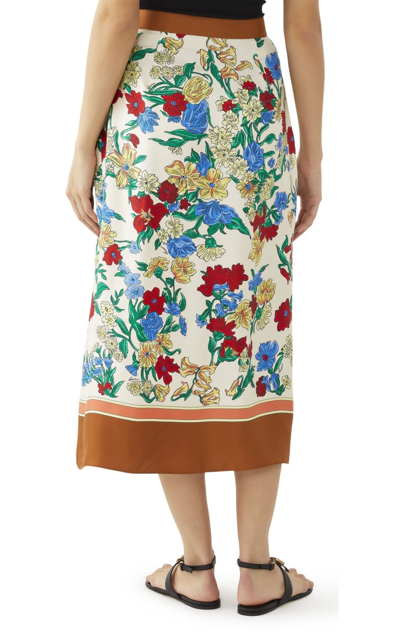 Gucci Floral Print Silk Wrap Skirt - Runway Catalog