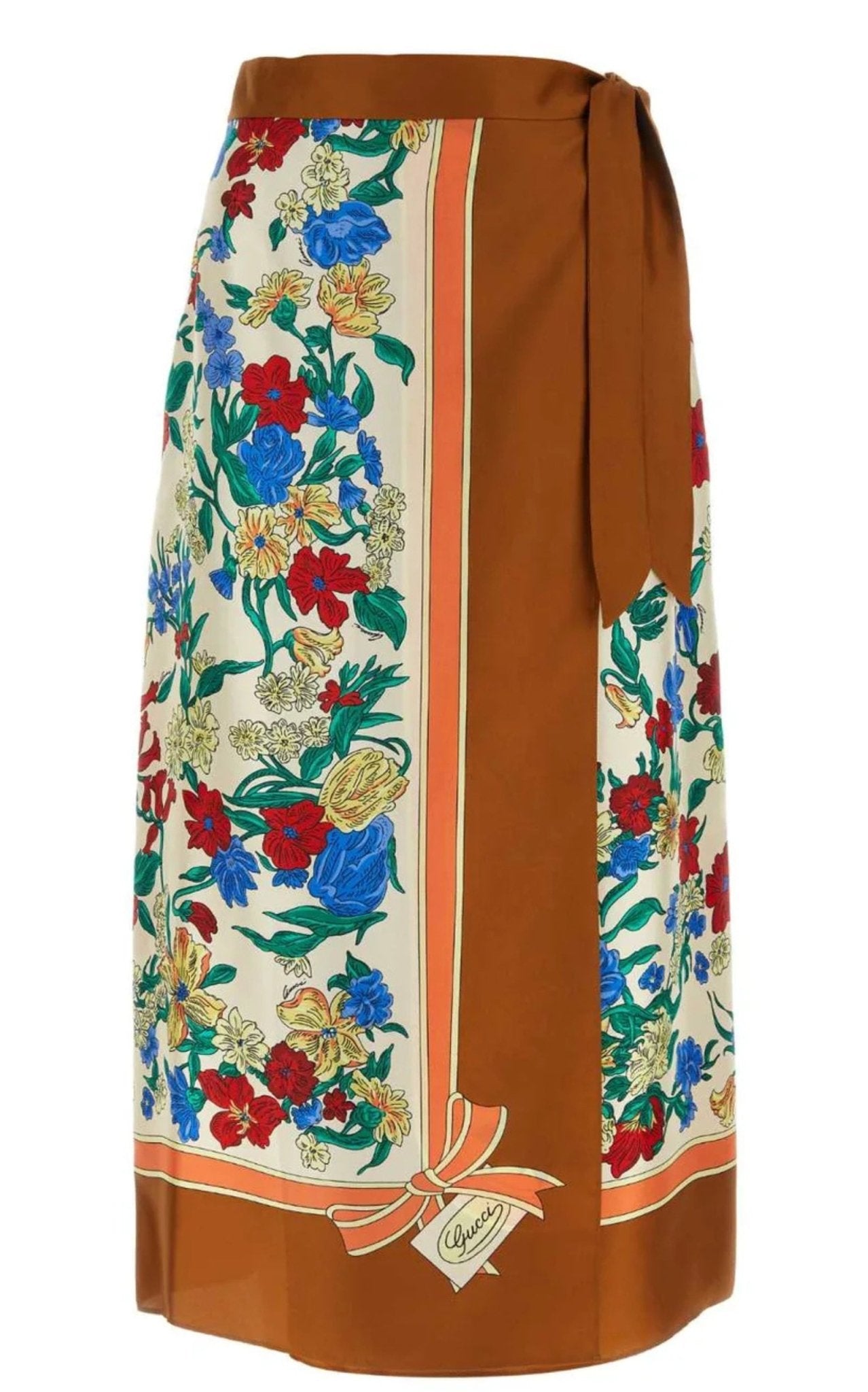 Gucci Floral Print Silk Wrap Skirt - Runway Catalog