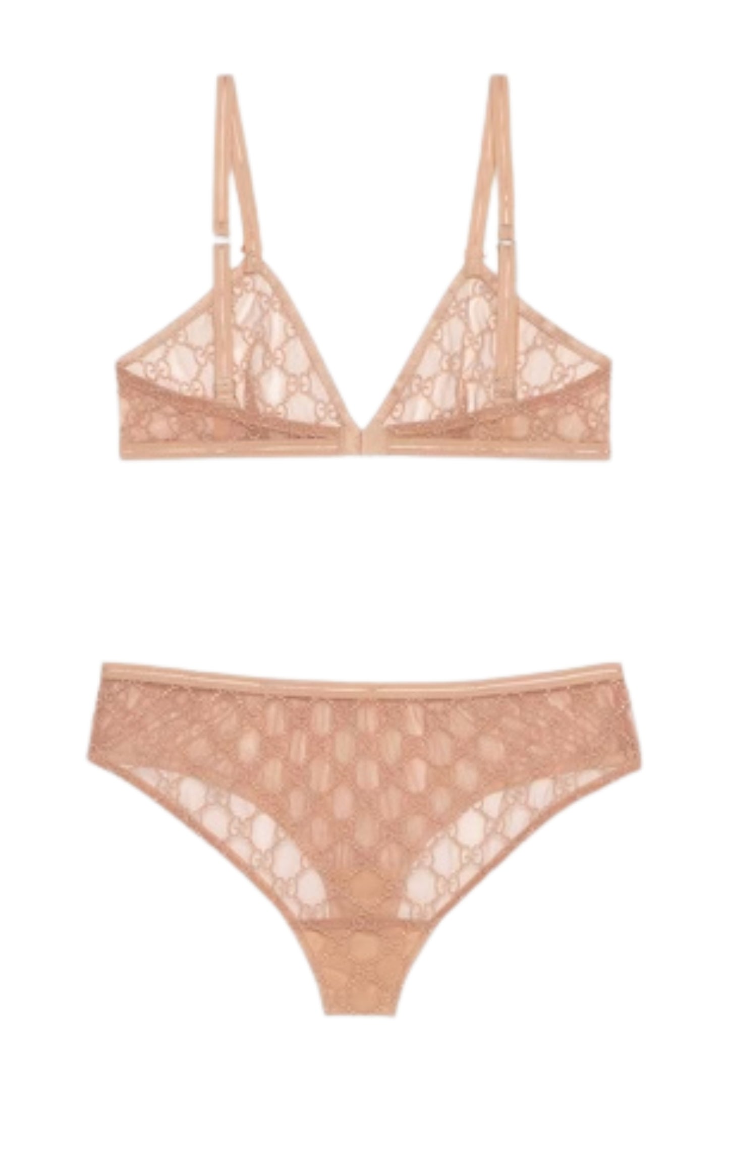 GG All Over Embroidered Tulle Lingerie Set Gucci