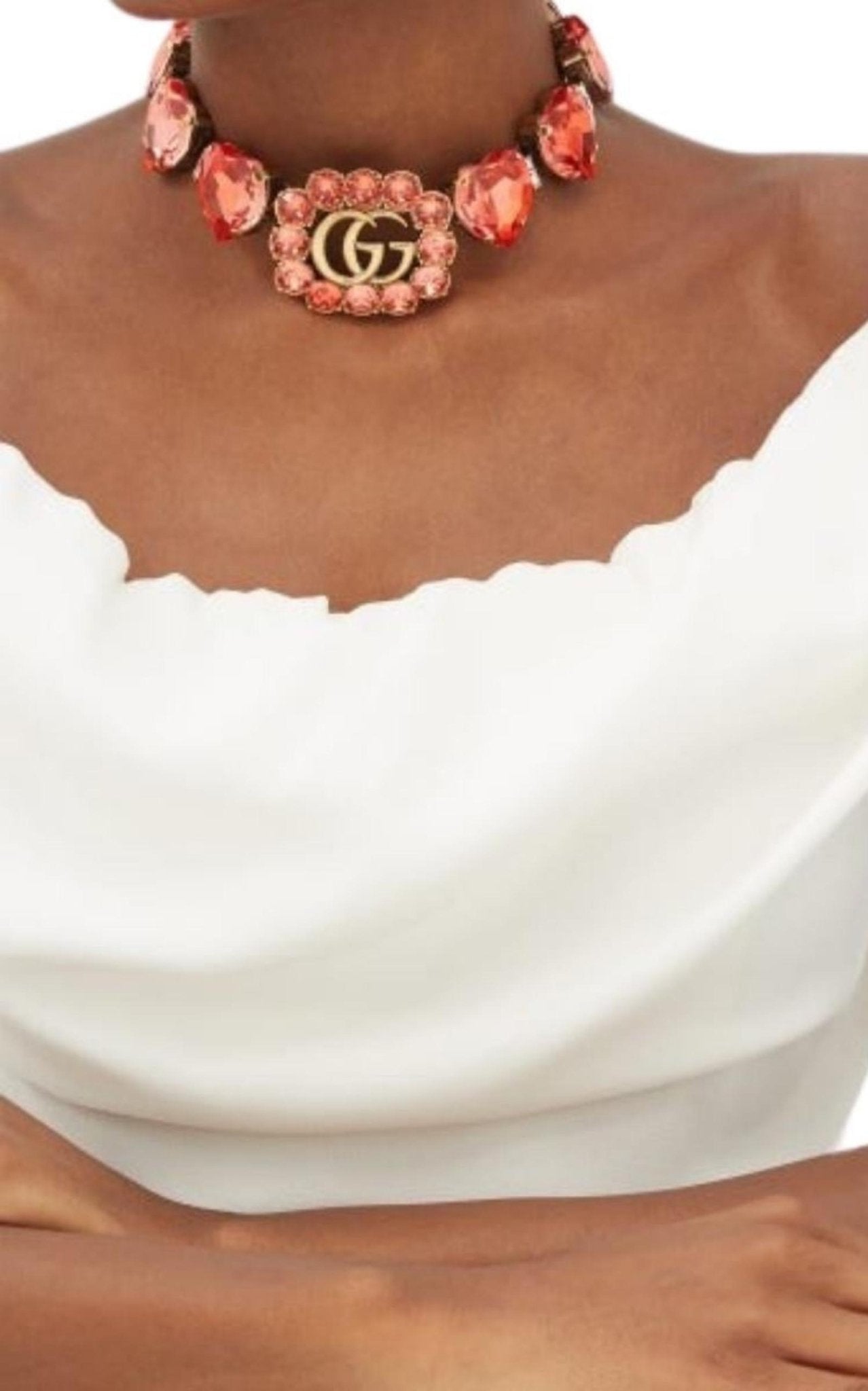 Gucci GG And Heart Crystal - Embellished Choker - Runway Catalog