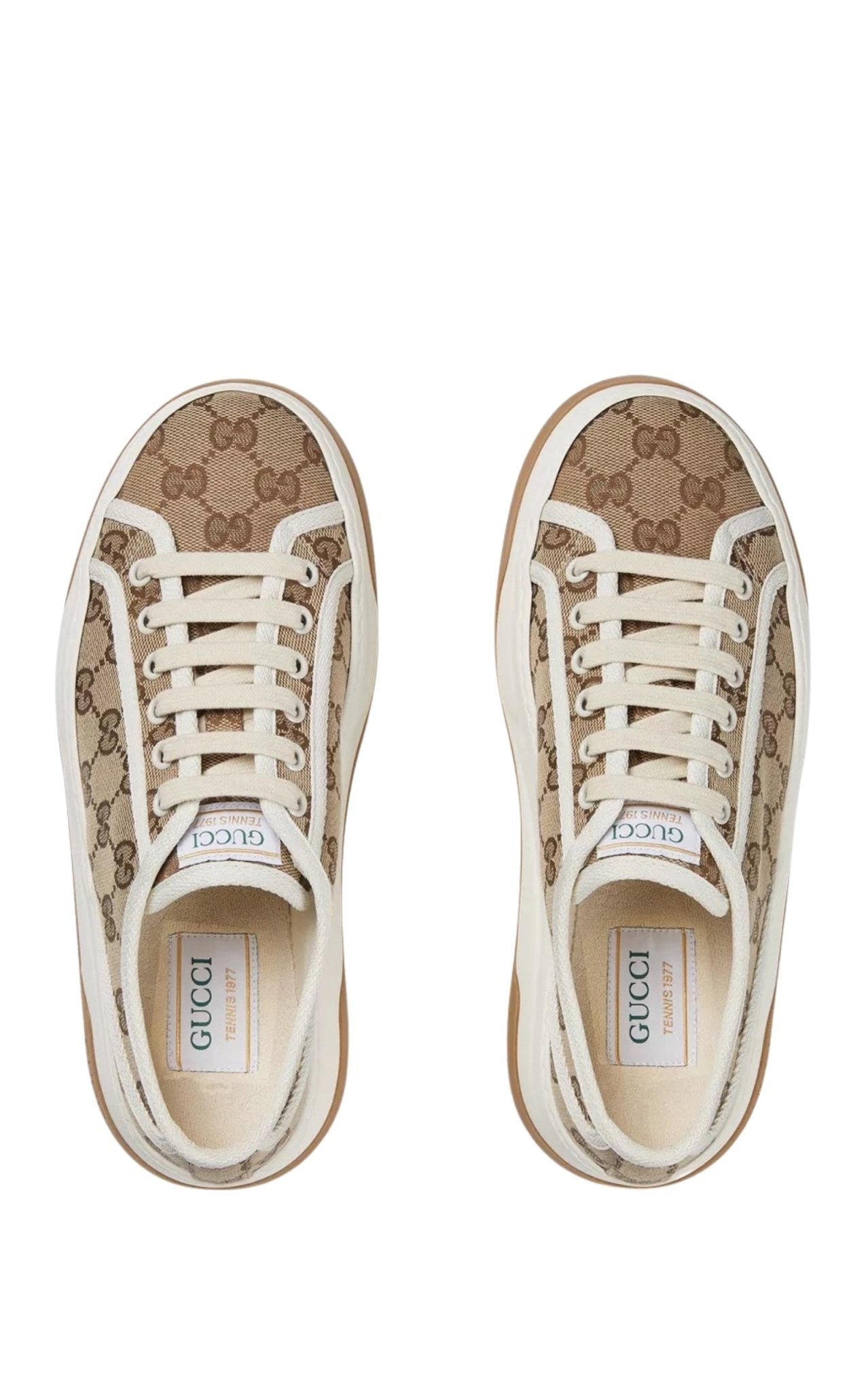 Gucci GG canvas platform sneakers angled view
