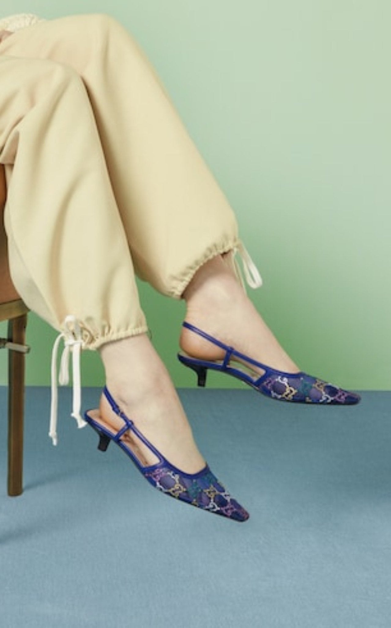 Gucci GG Crystal Slingback Heels 30mm - Runway Catalog