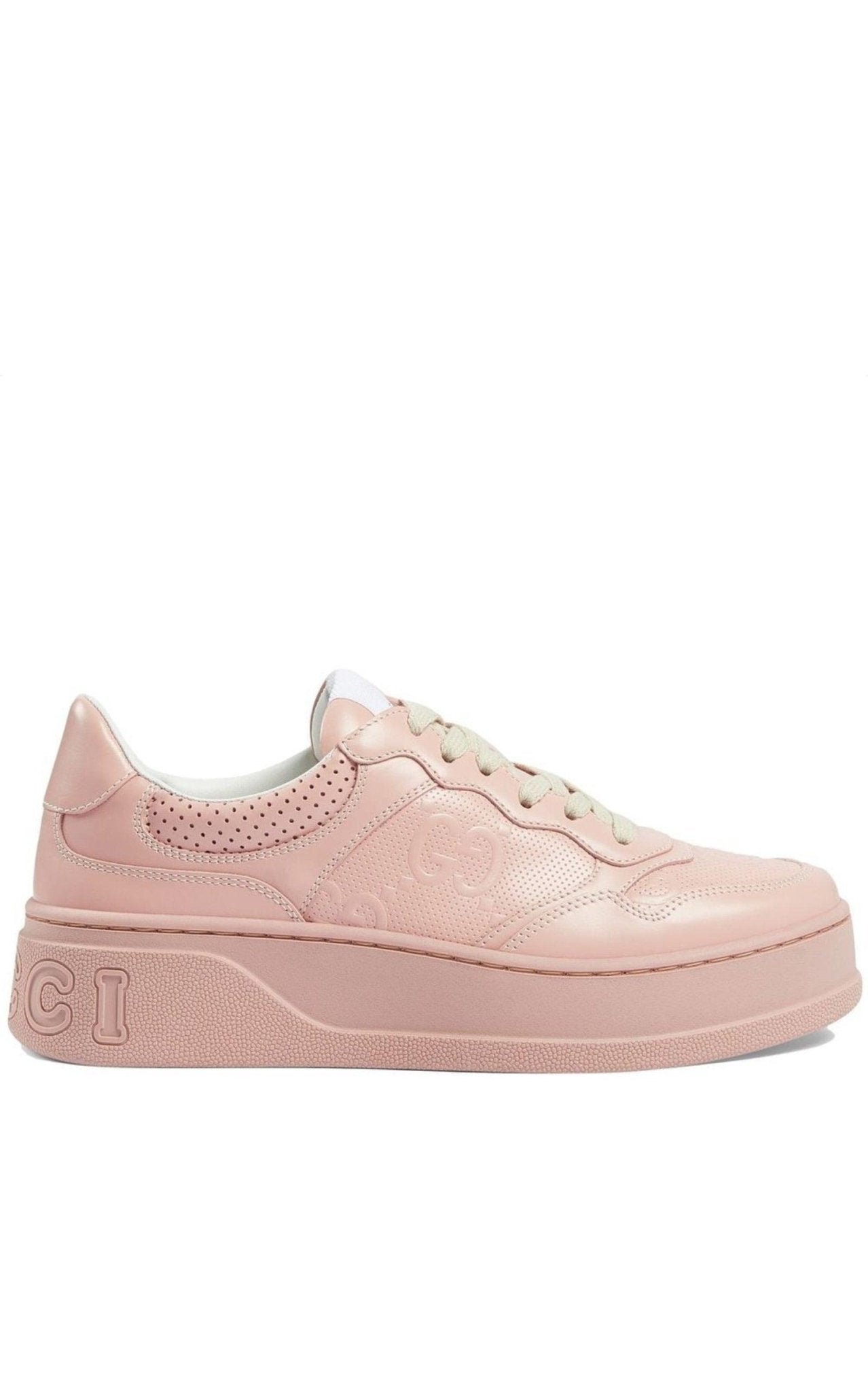 Gucci GG Embossed - logo Leather Sneakers - Runway Catalog