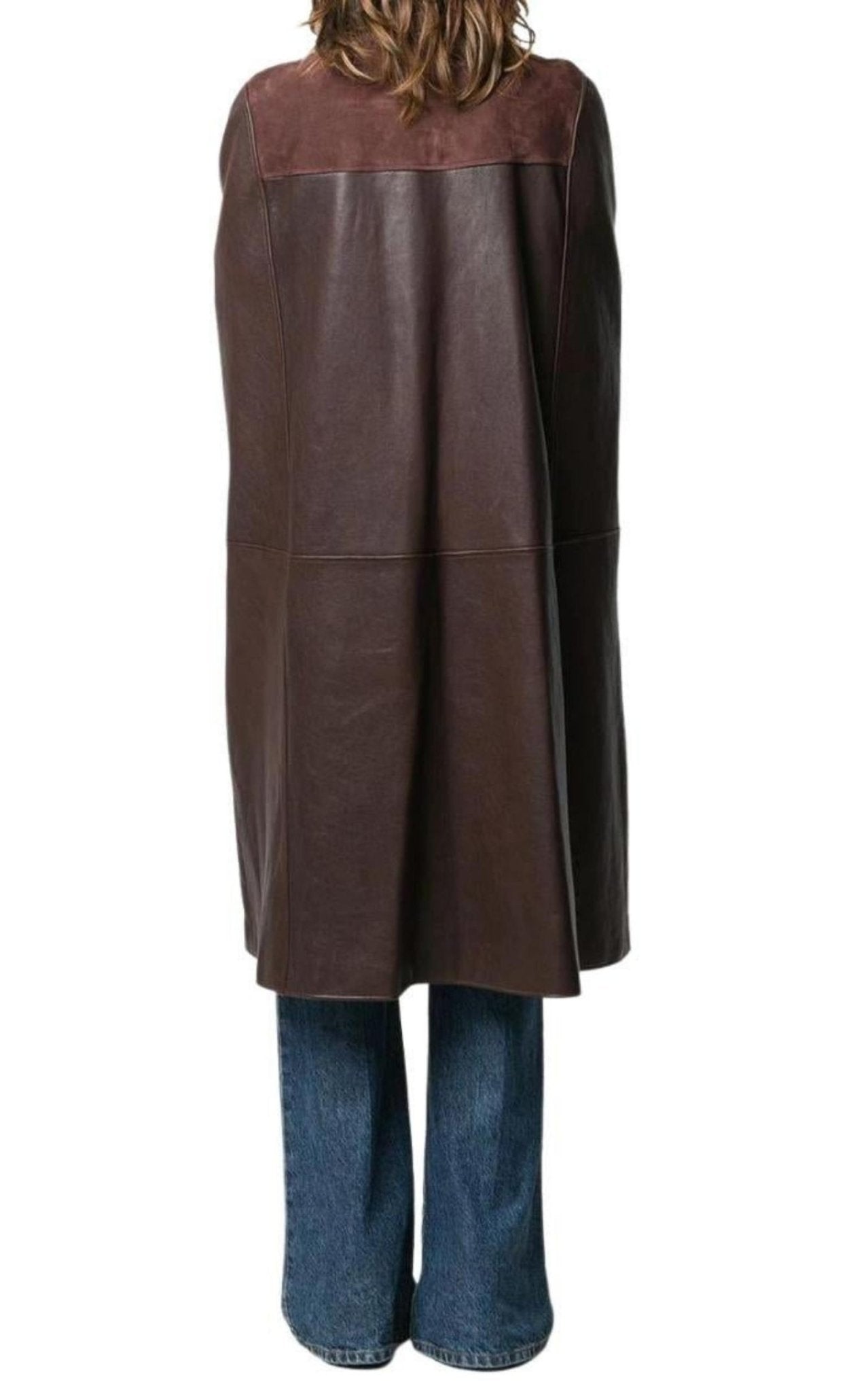 Gucci GG - logo Leather And Suede Cape - Runway Catalog