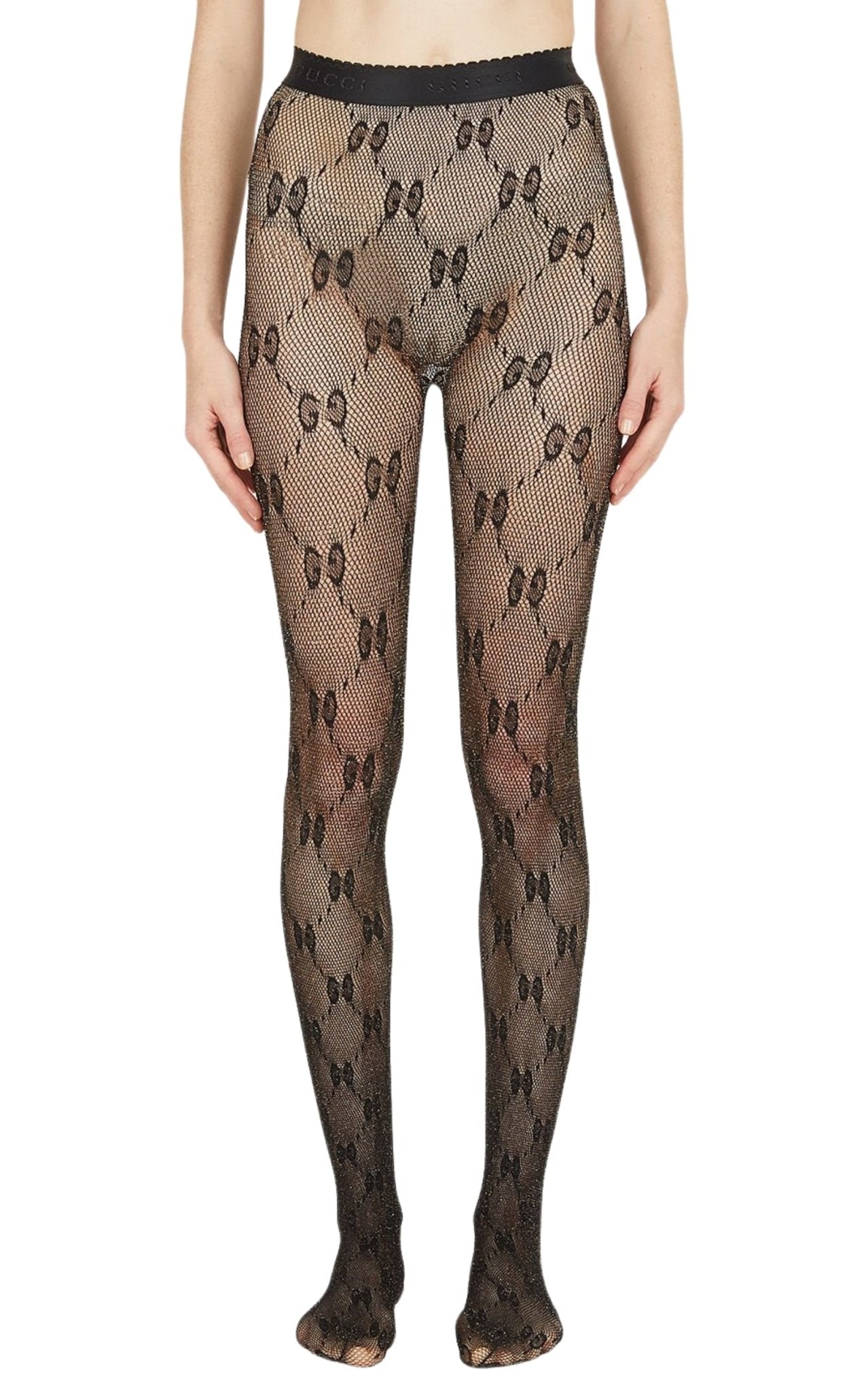 Gucci GG Lurex Detailed Knitted Tights Pantyhose - Runway Catalog