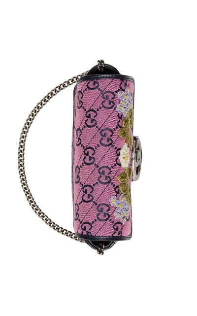 Gucci GG Marmont Pink Embroidery Super Mini Bag - Runway Catalog