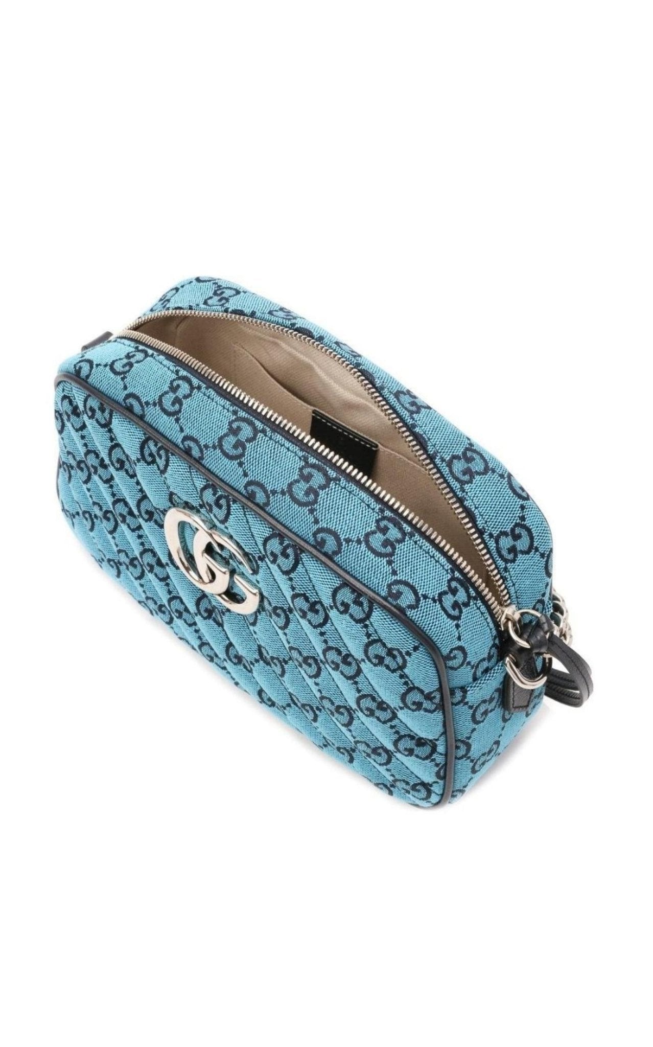 Gucci GG Marmont Quilted Crossbody Bag in Blue - Runway Catalog