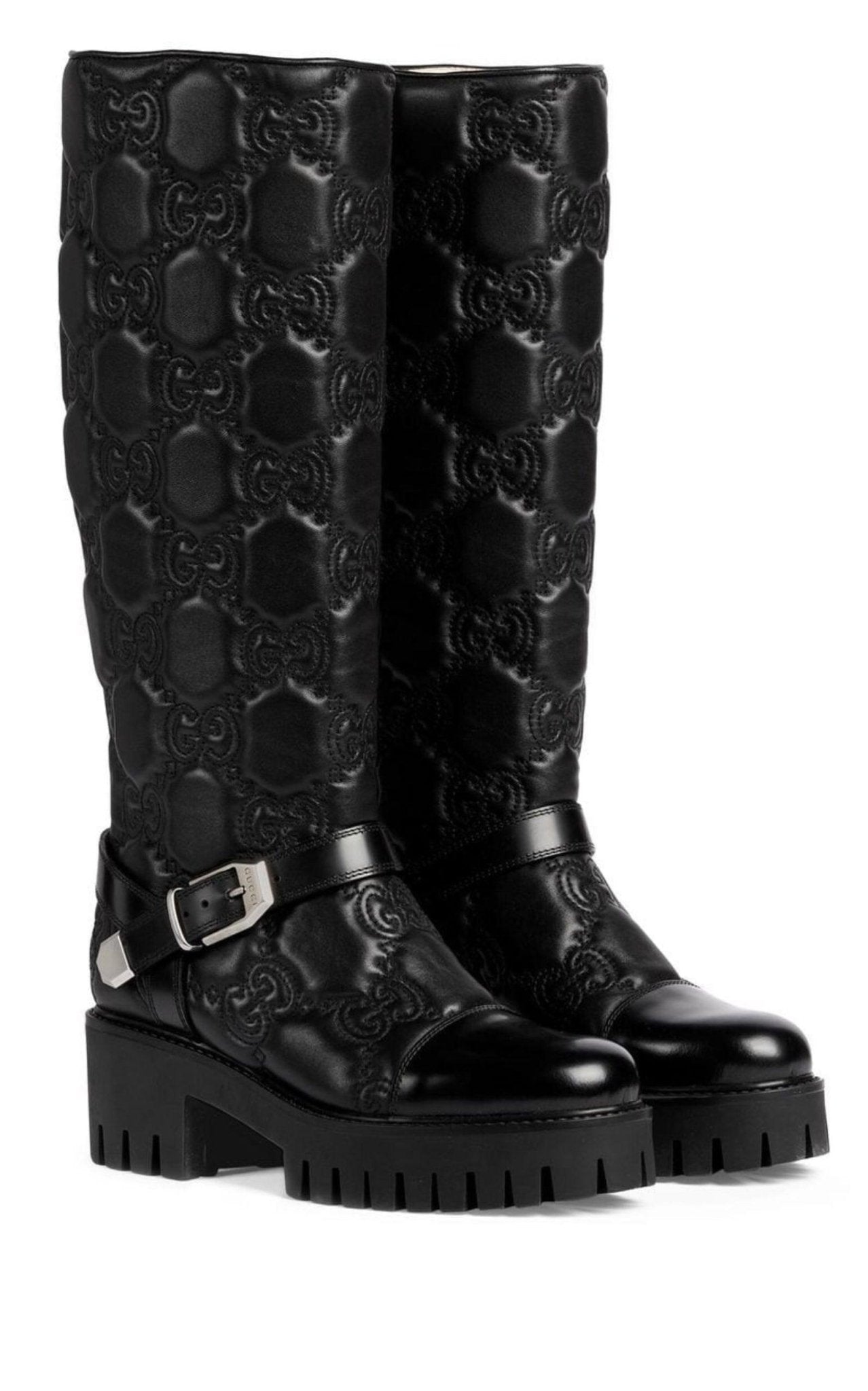 Gucci GG Matelassé Lug Sole Boots - Runway Catalog