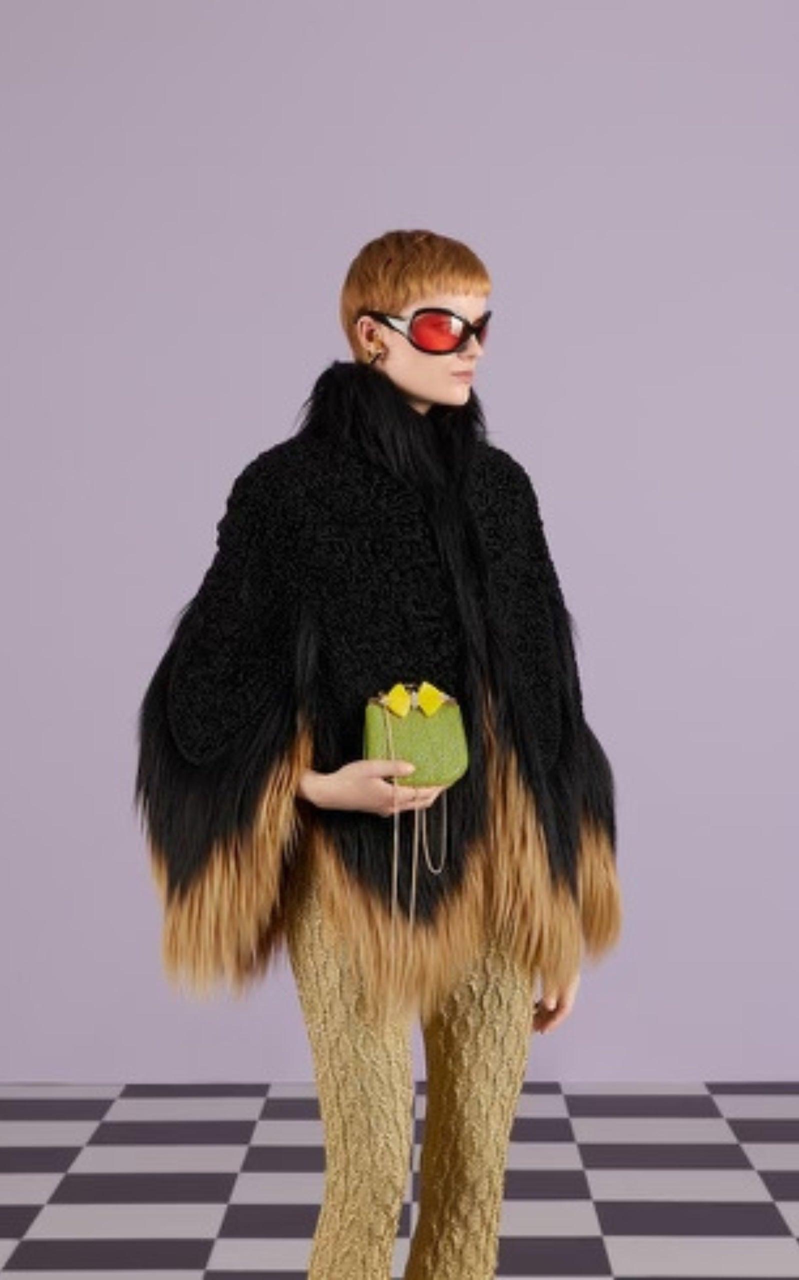 Gucci GG Moire Fabric Handbag with Bow and Crystals Runway Catalog