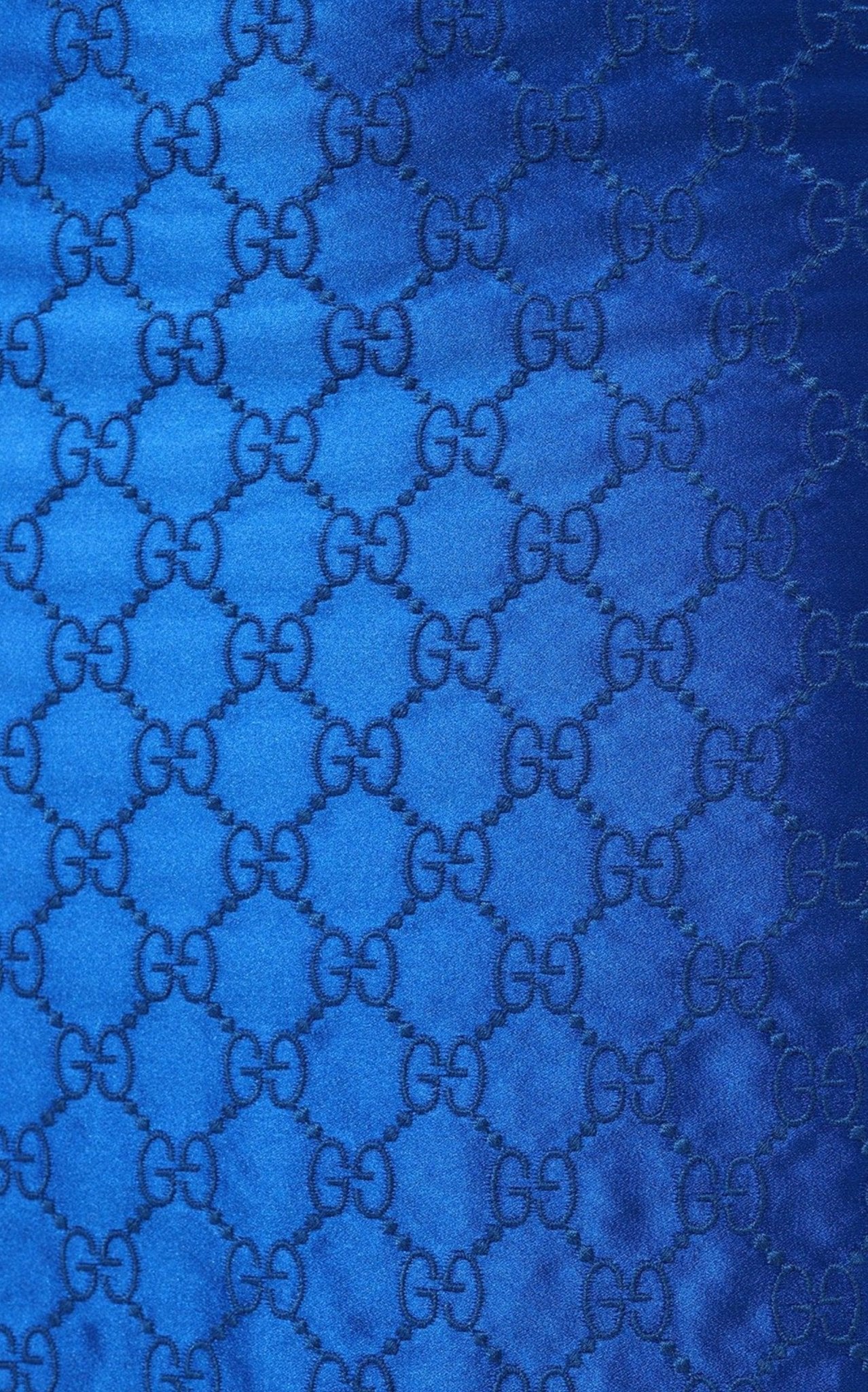 Gucci Gg Supreme Blue Silk Skirt - Runway Catalog