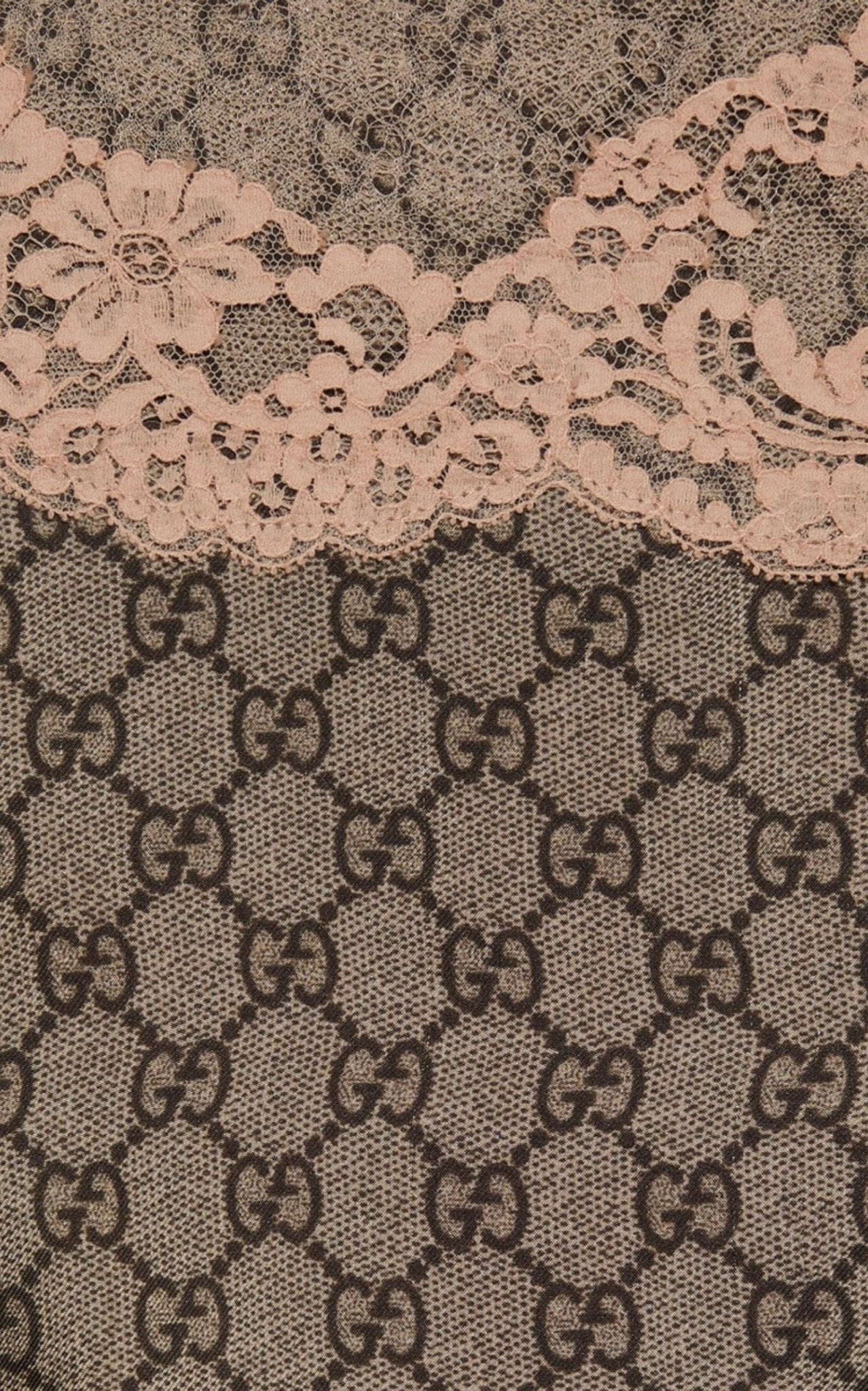 Gucci Gg Supreme Lace - Trimmed Silk Maxi Dress - Runway Catalog