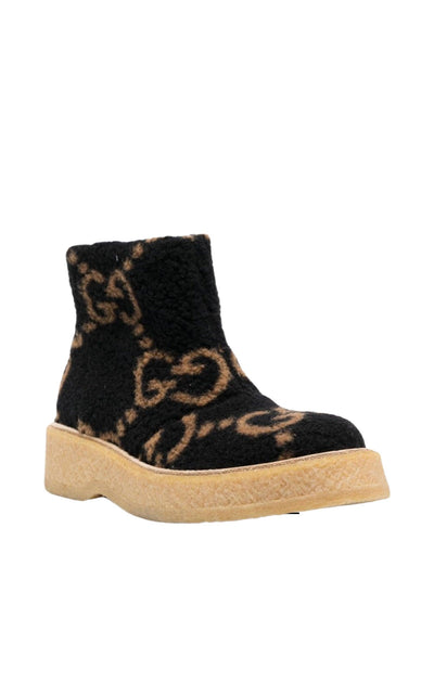 GG Wool-effect Ankle Boots Gucci