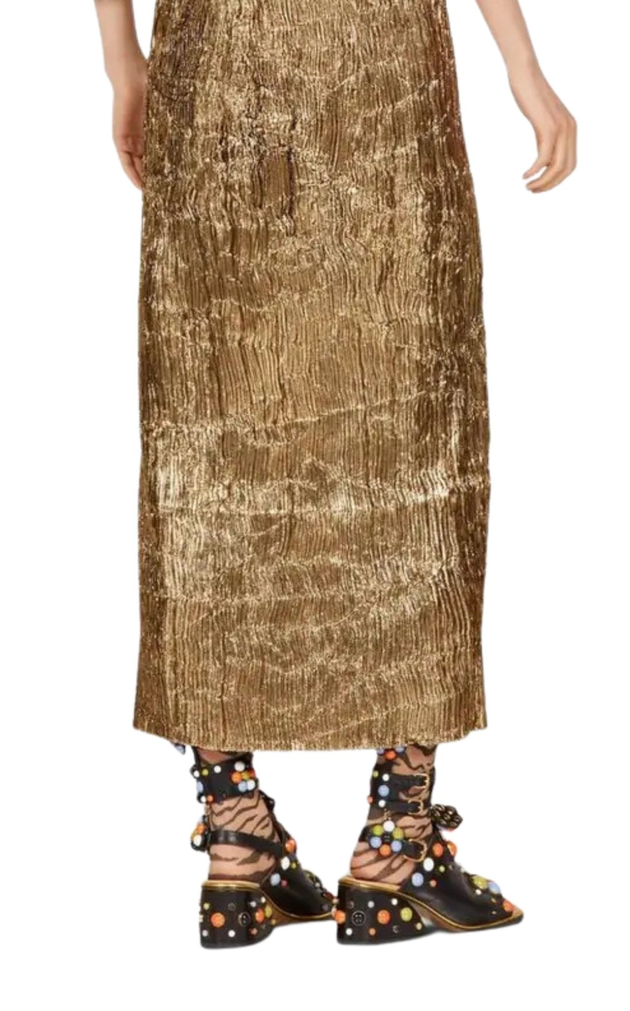 Gucci Gold Froisse Lurex Skirt - Runway Catalog