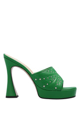 Gucci Green Embellishment Mules - Runway Catalog