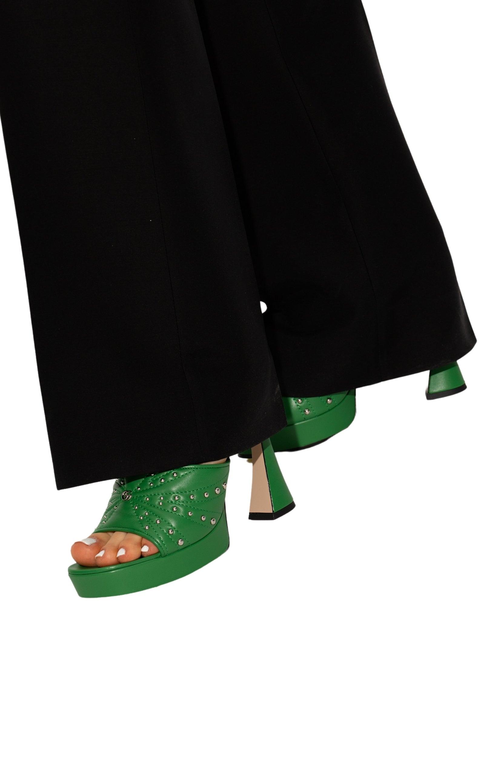 Gucci Green Embellishment Mules - Runway Catalog