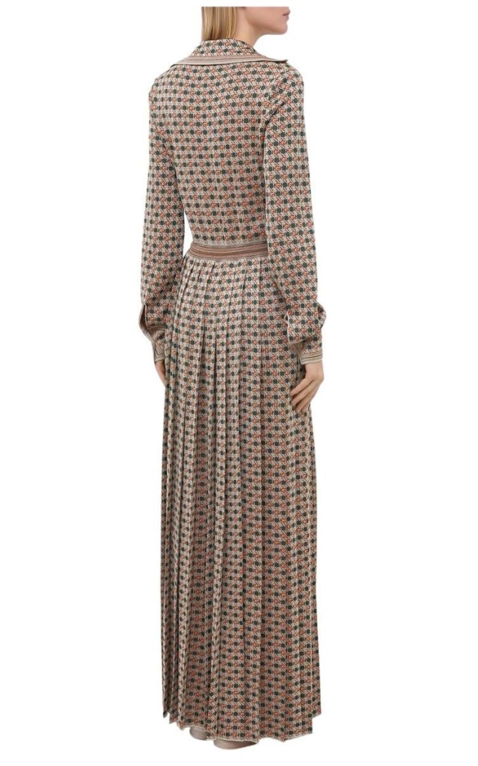 Gucci Long Square G Lamé Dress Gucci