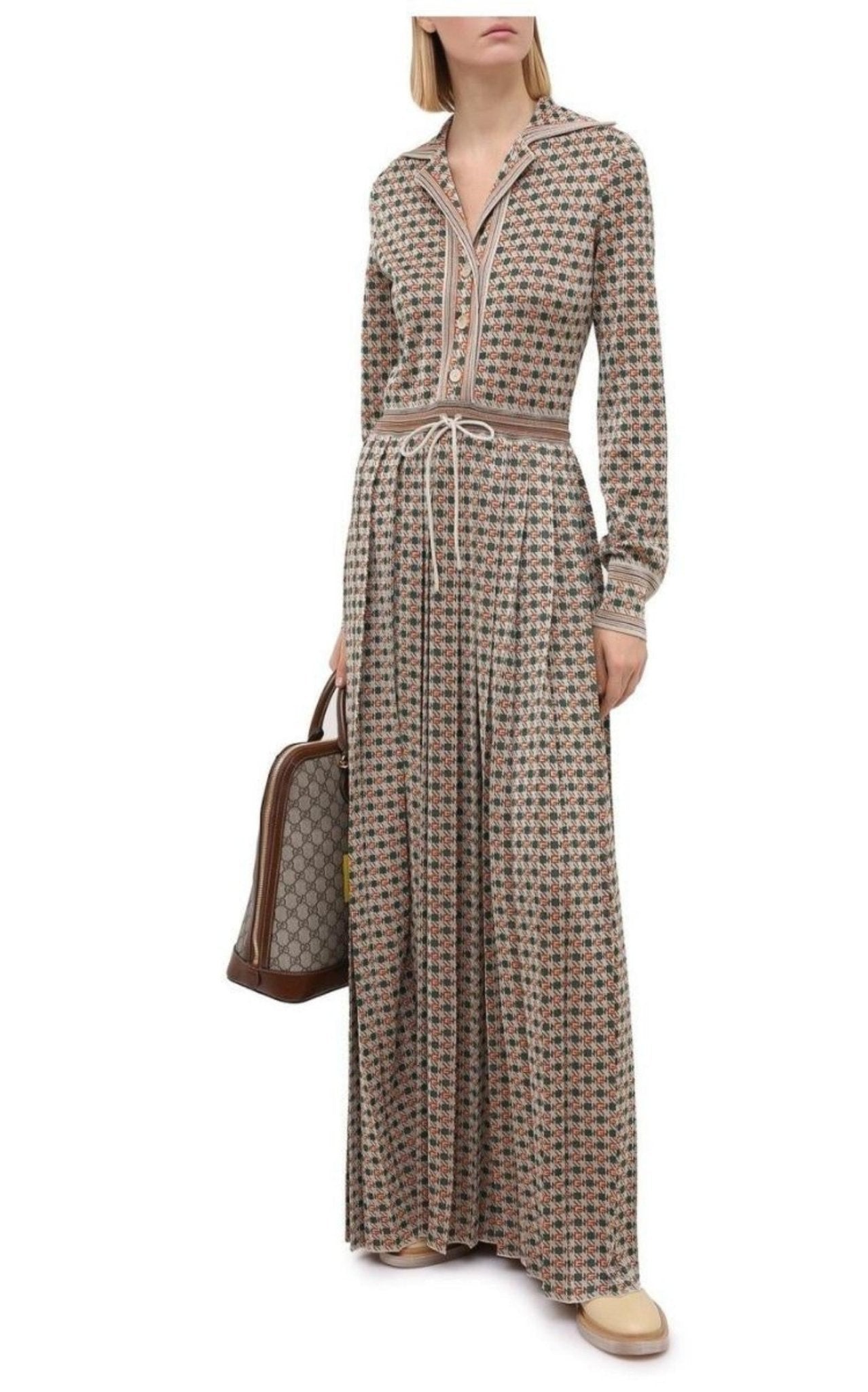 Gucci Gucci Long Square G Lamé Dress - Runway Catalog