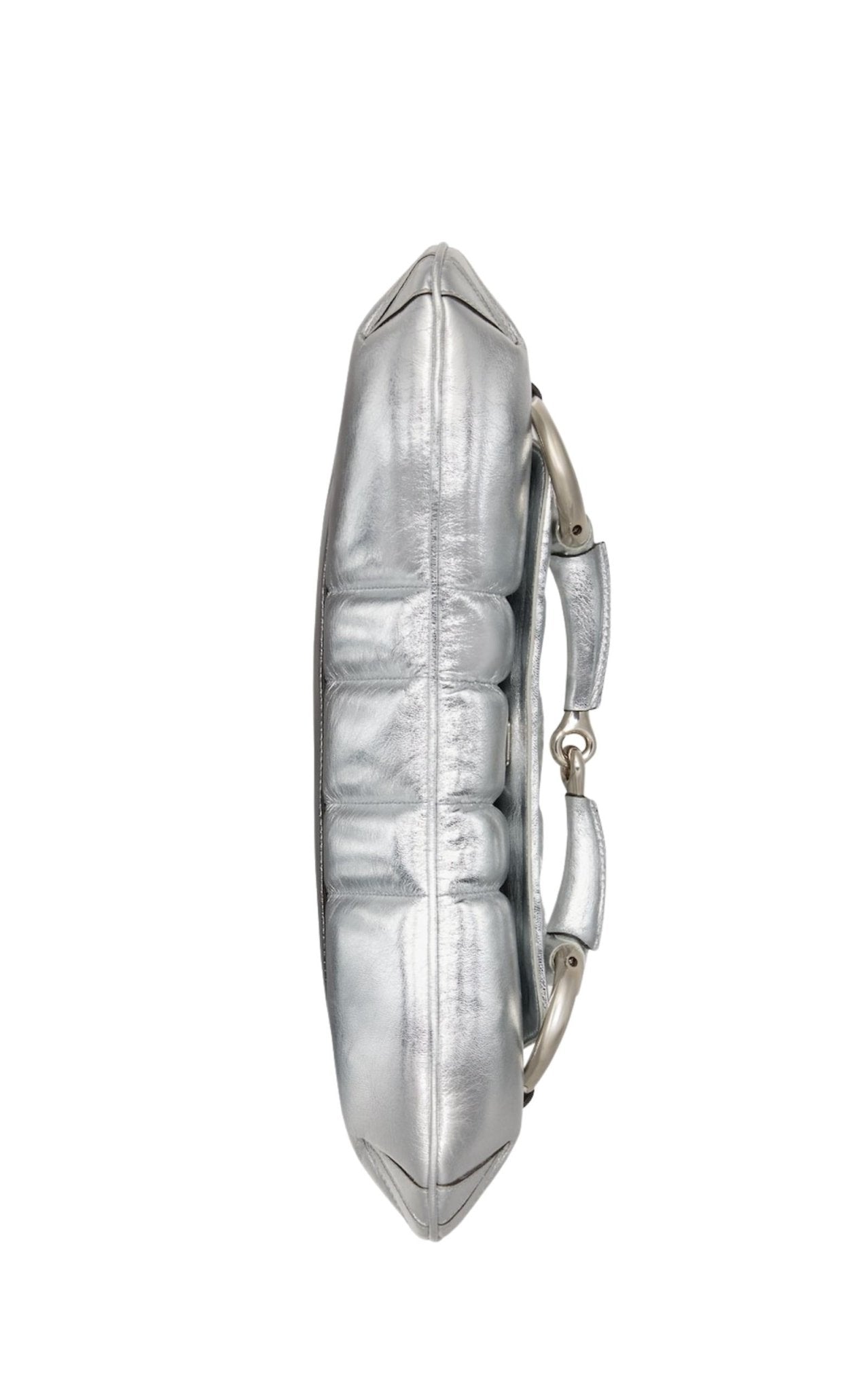 Gucci Gucci Silver Horsebit Chain Medium Shoulder Bag - Runway Catalog