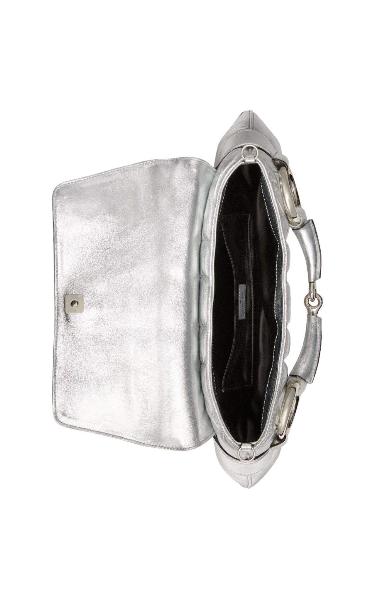 Gucci Gucci Silver Horsebit Chain Medium Shoulder Bag - Runway Catalog
