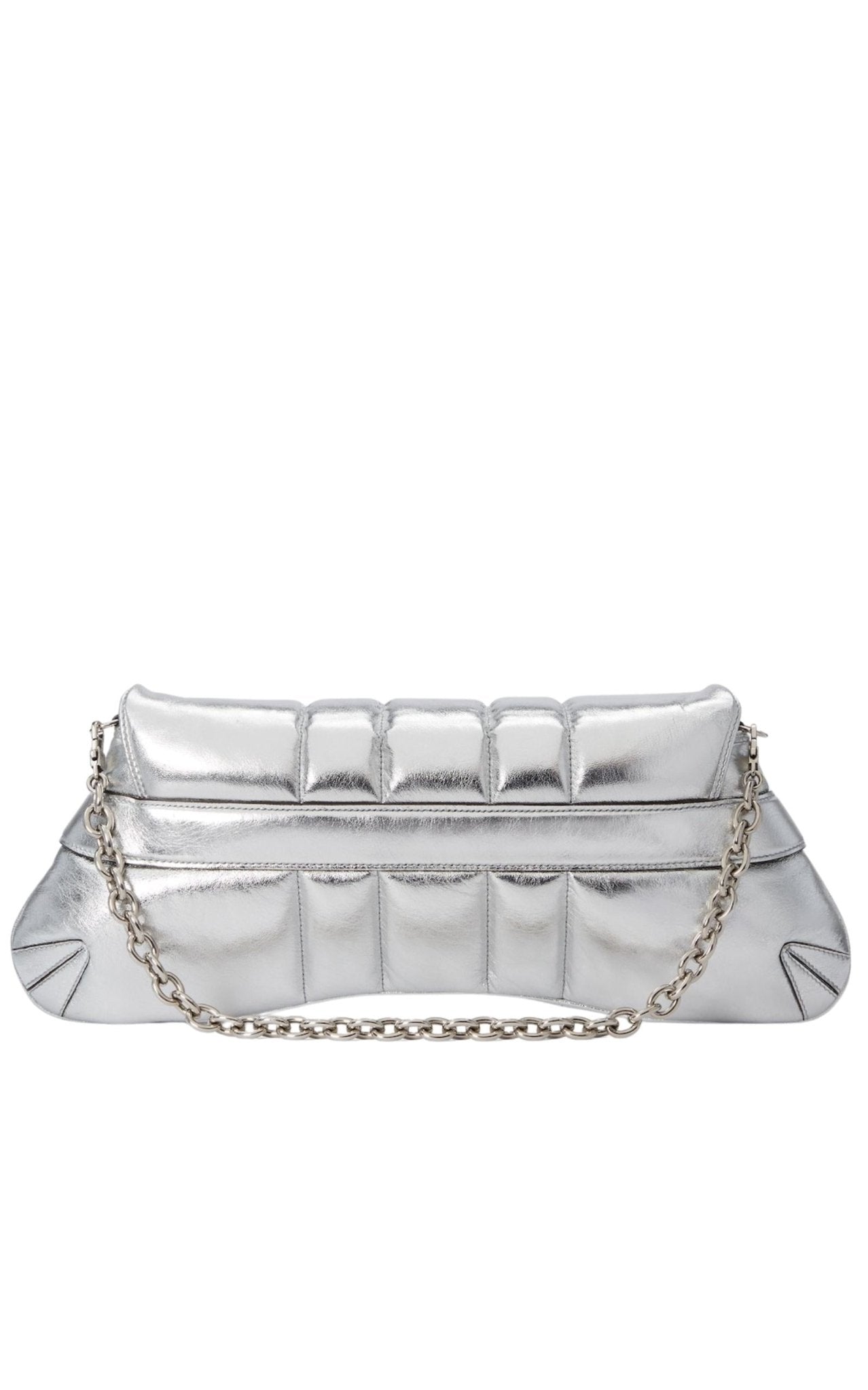 Gucci Gucci Silver Horsebit Chain Medium Shoulder Bag - Runway Catalog