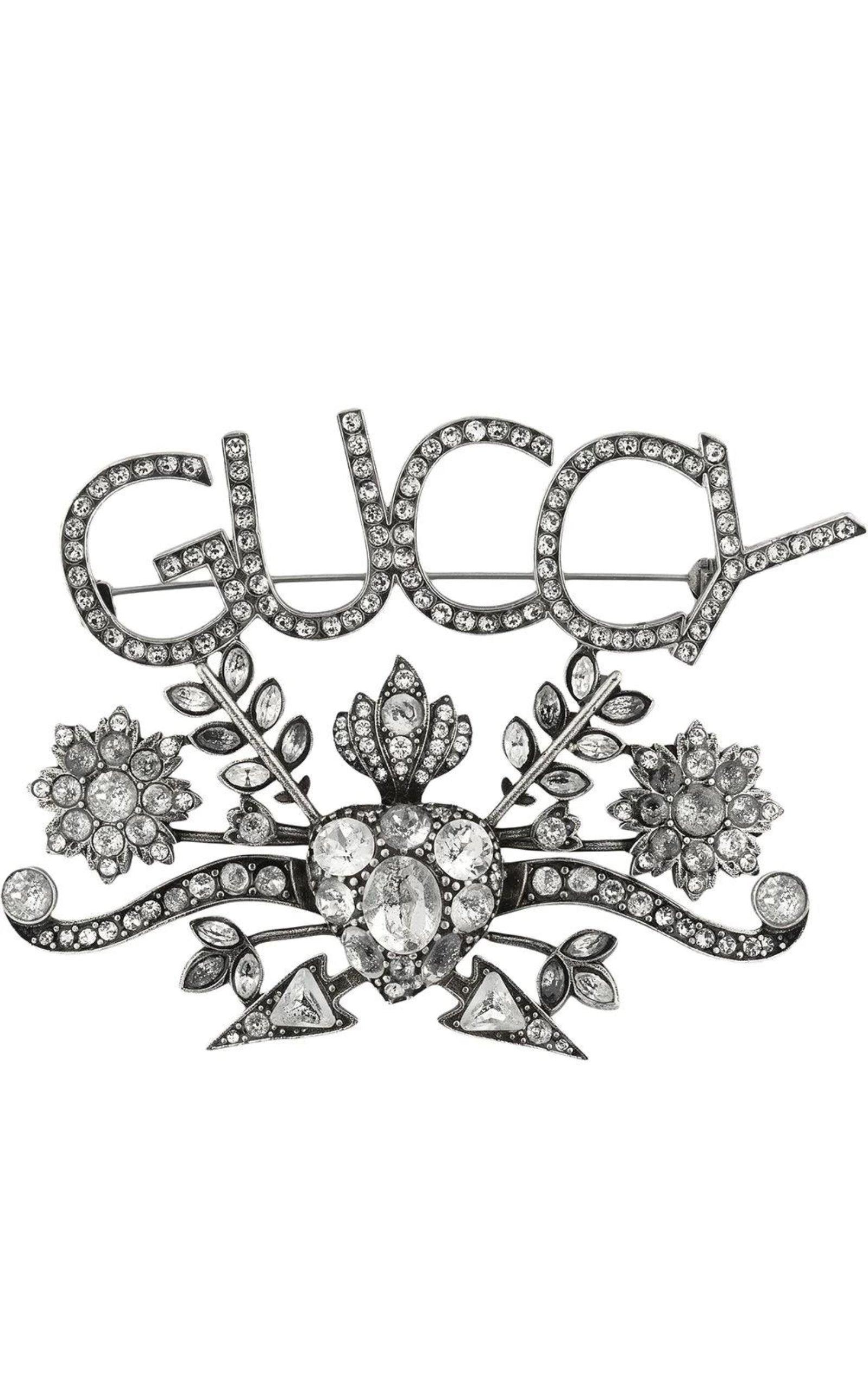 Guccy Crystal Brooch Gucci