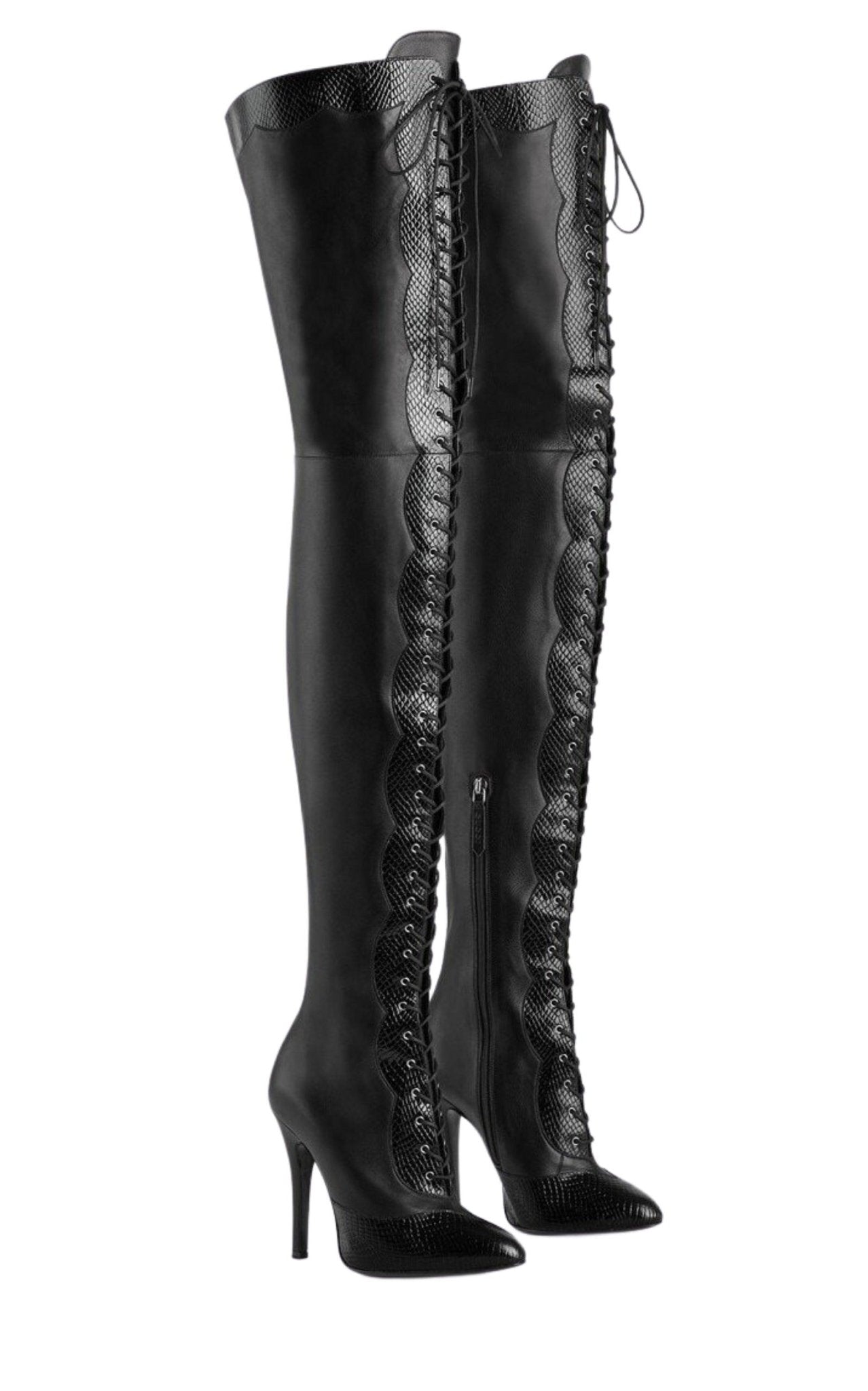 Gucci Harriet Leather Over The Knee Boots - Runway Catalog