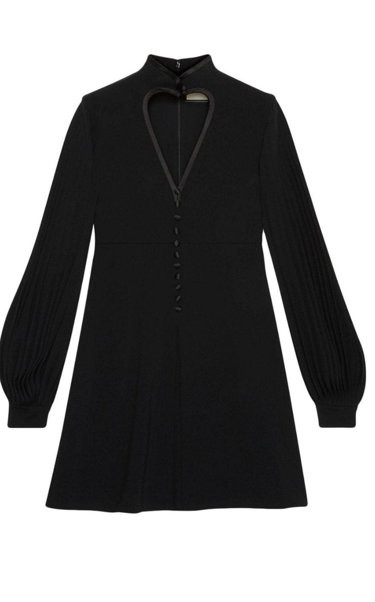 Gucci Heart Cutout Pleated Crepe Dress - Runway Catalog