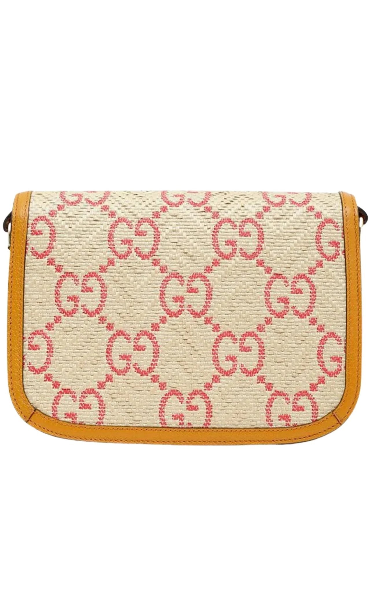 Gucci Horsebit 1955 Pink Raffia Shoulder Bag - Runway Catalog