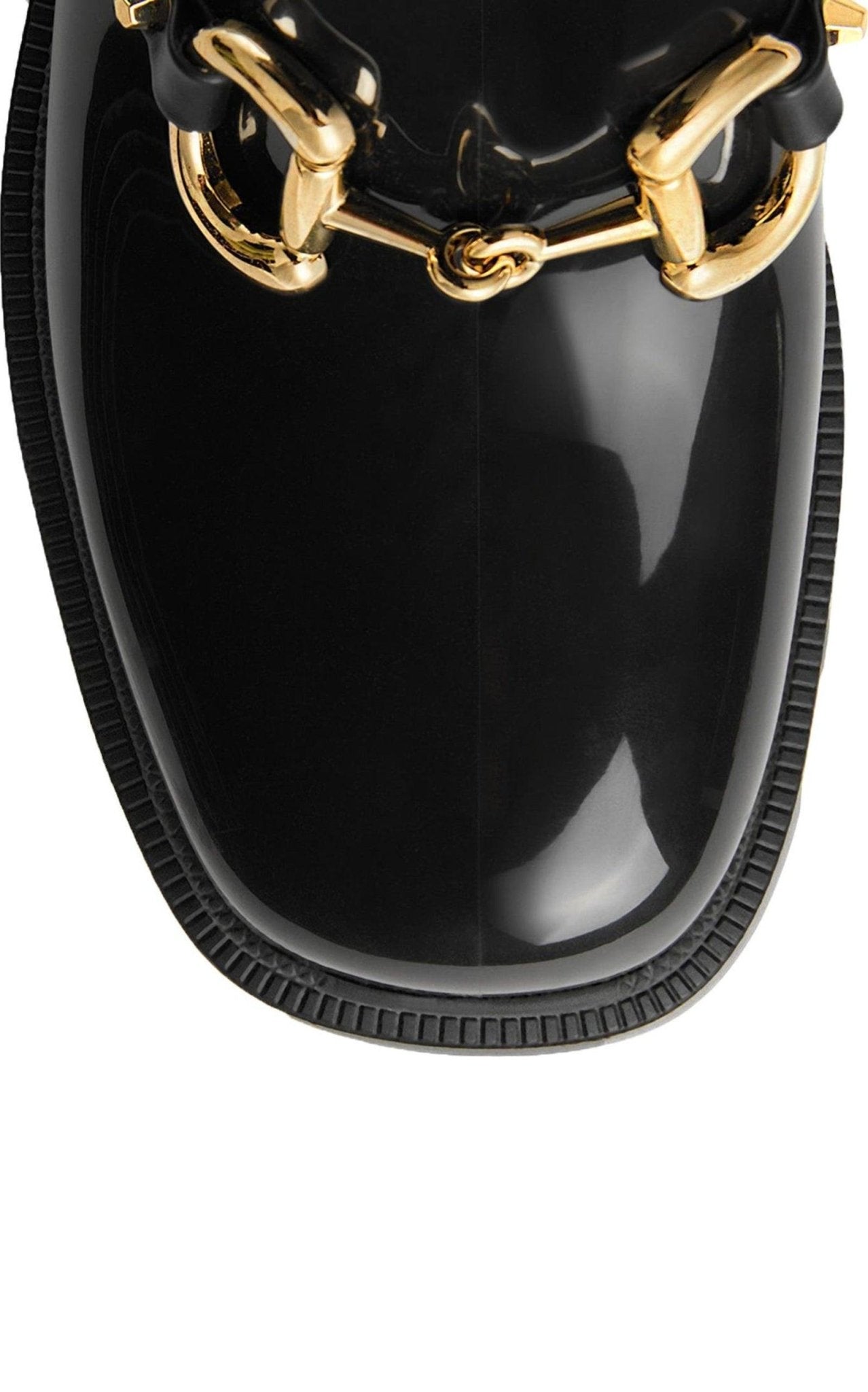 靴 GUCCI horse bit rain rubber loafers Gucci Horsebit - Detailed Heeled Rubber Rain Boots - Runway Catalog