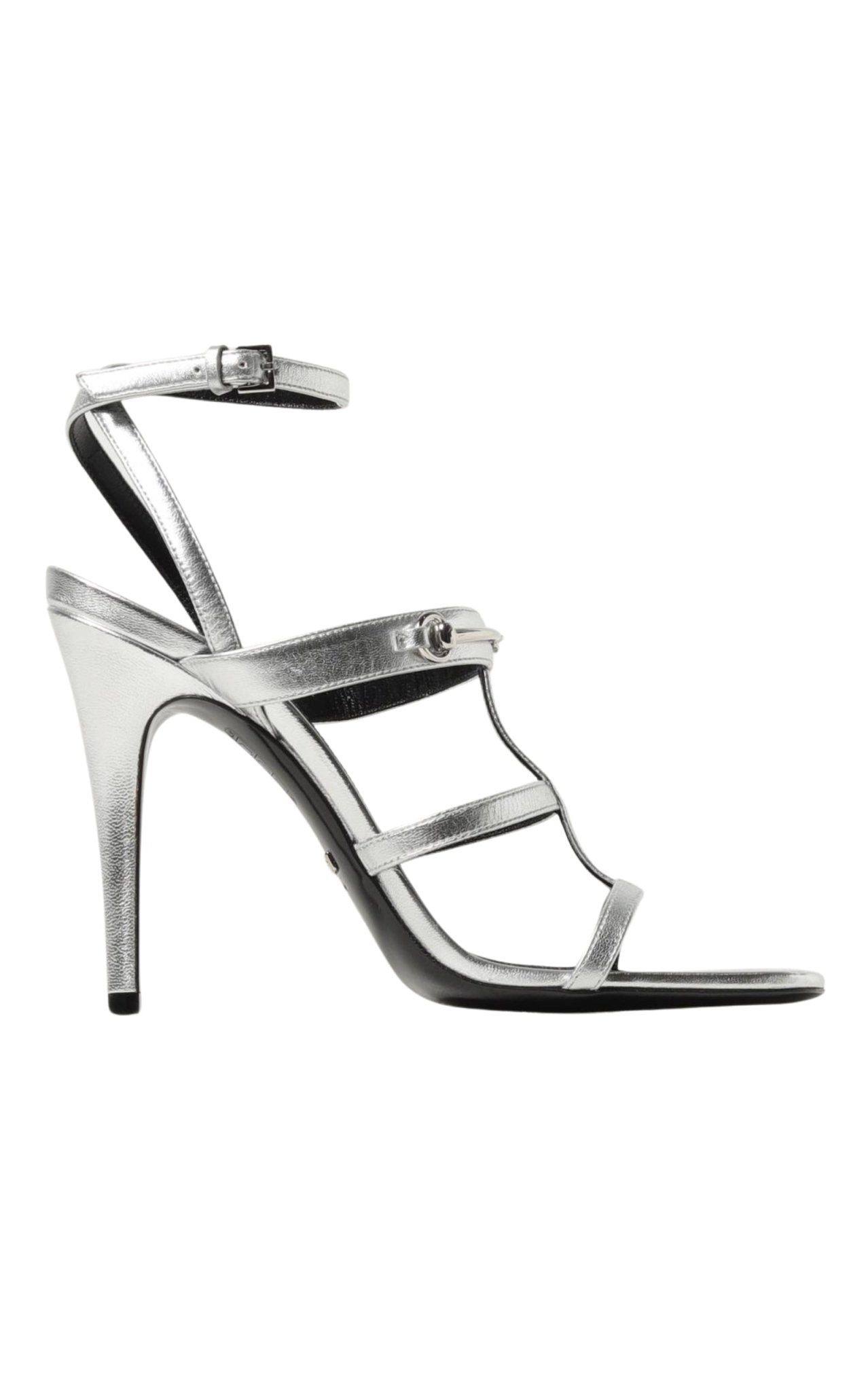 Gucci Horsebit Silver Leather Sandals - Runway Catalog