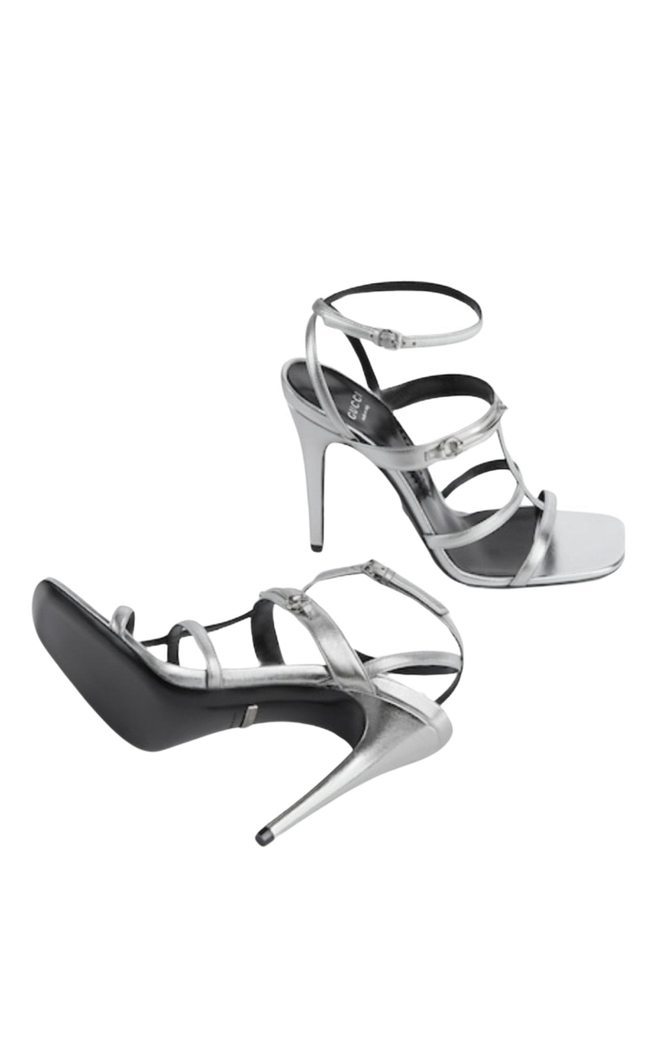 Gucci Horsebit Silver Leather Sandals - Runway Catalog