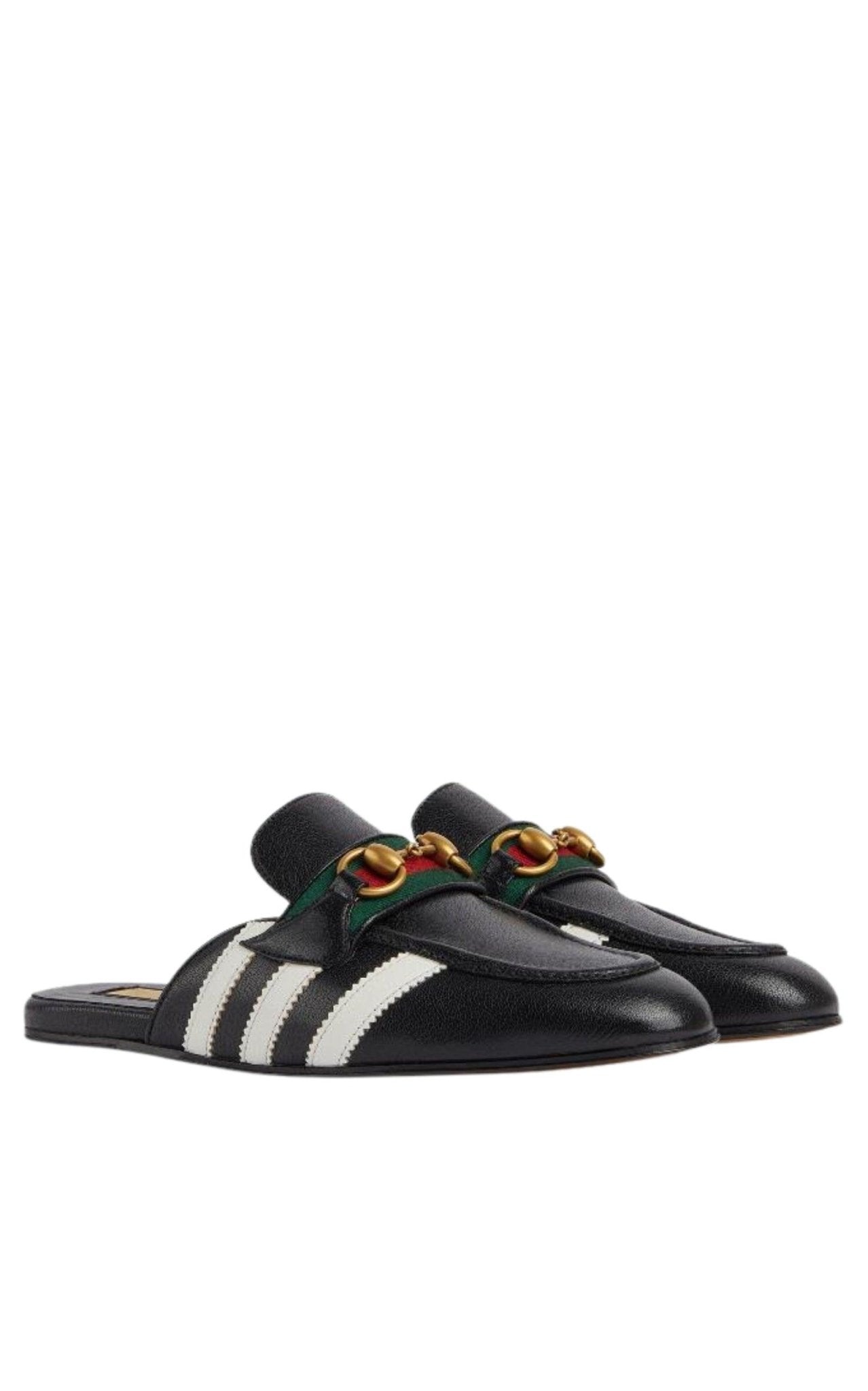 Gucci Horsebit x Adidas Leather Slipper in Black - Runway Catalog