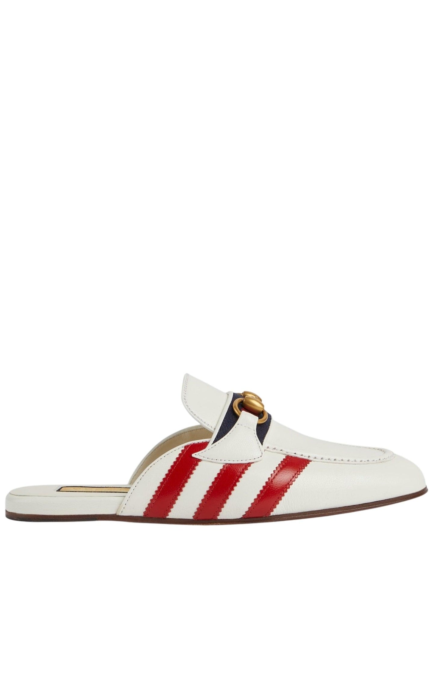 Horsebit x Adidas Leather Slipper in White Gucci