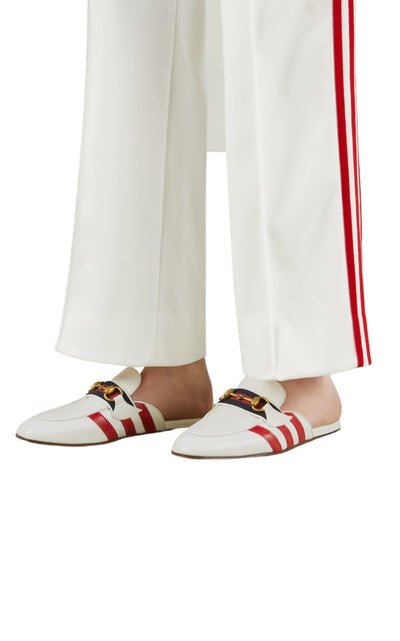 Horsebit x Adidas Leather Slipper in White Gucci