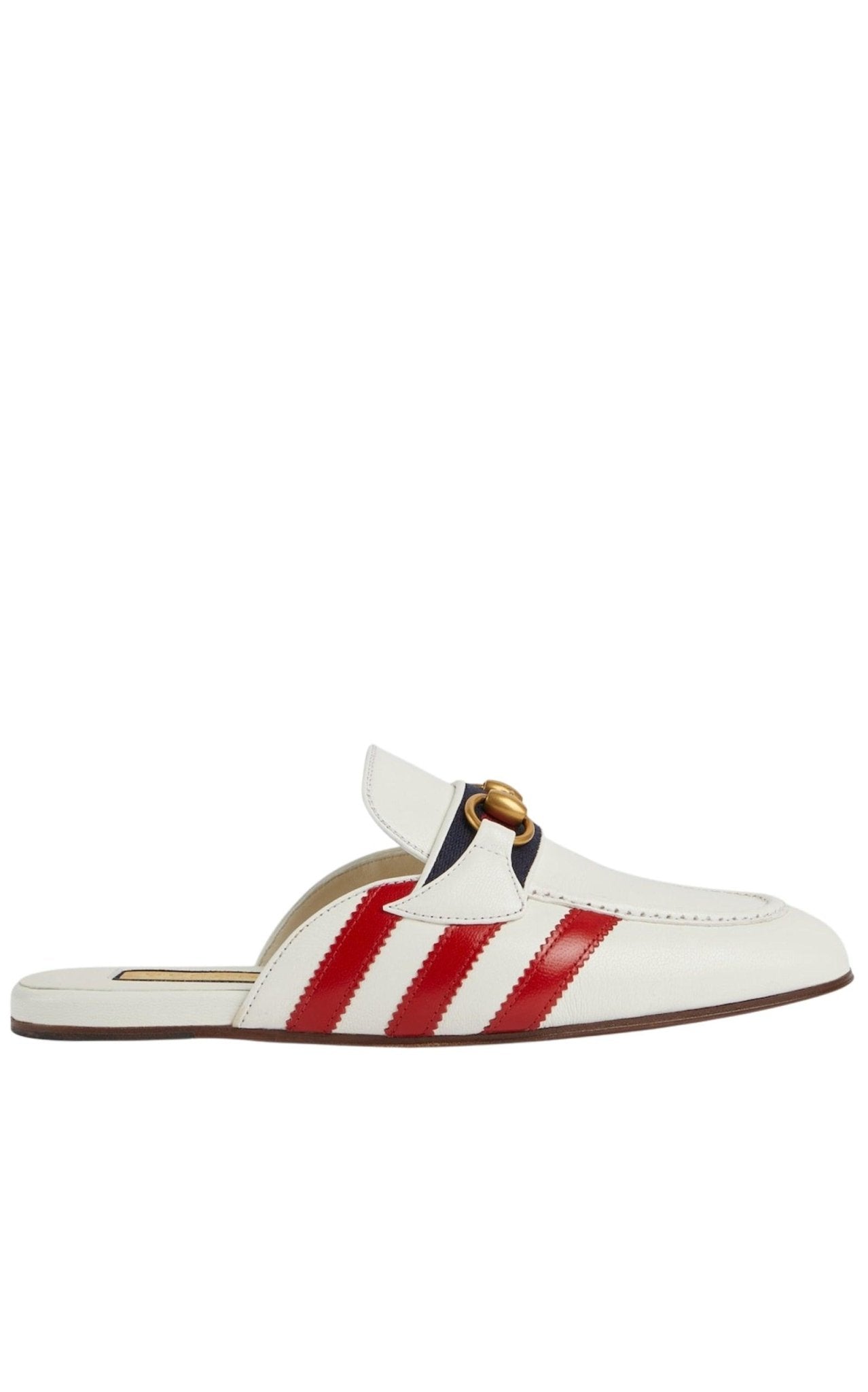 Gucci Horsebit x Adidas Leather Slipper in White - Runway Catalog