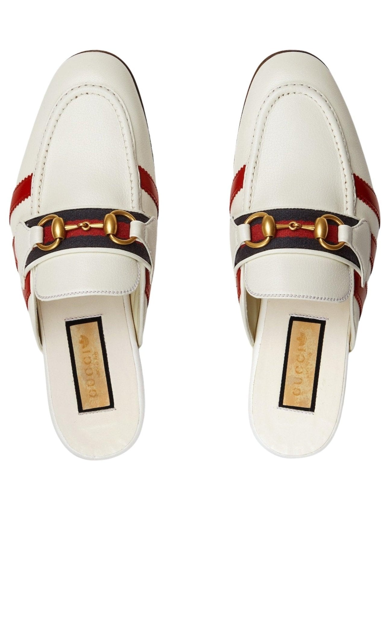 Gucci Horsebit x Adidas Leather Slipper in White - Runway Catalog